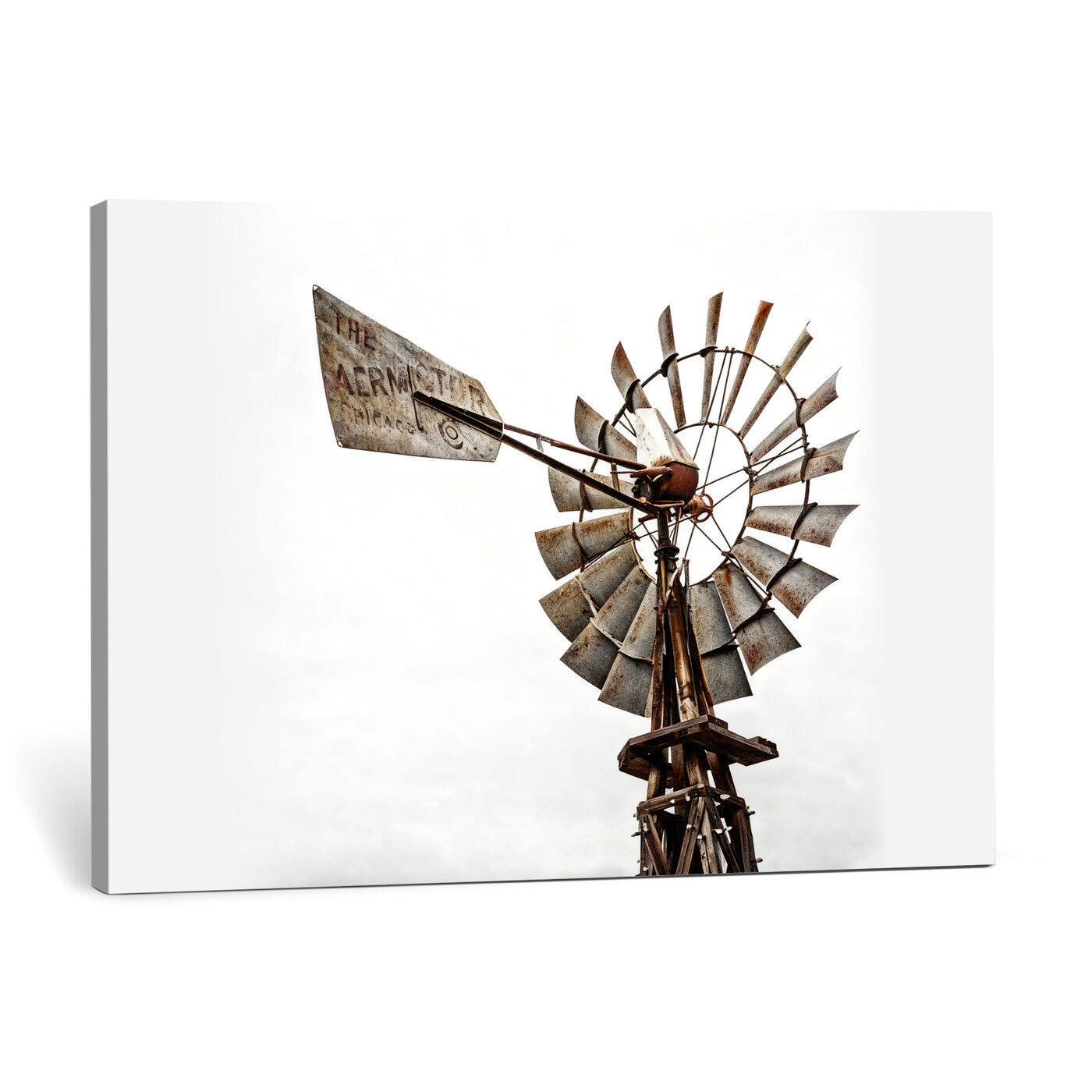 99806928-MGV-CV-36X24 - Rustic Farmhouse Windmill Canvas Wall Art Vintage Western Farmhouse Print
