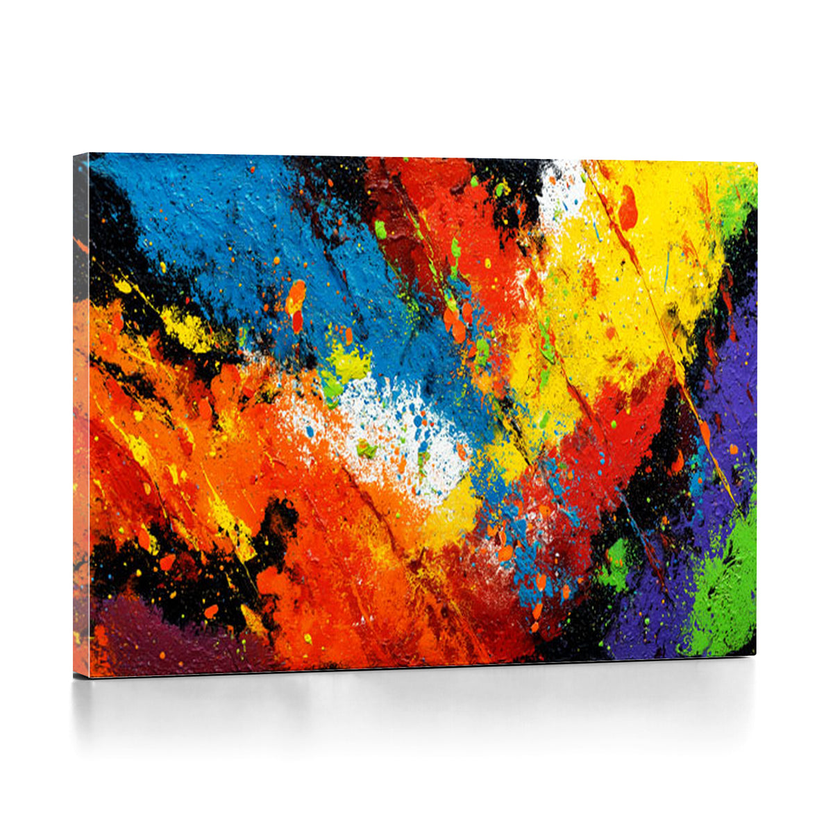74888753-MGV-CV-36X24 - Vibrant Blue Abstract Canvas Wall Art Colorful Painterly Oil Painting Style Print