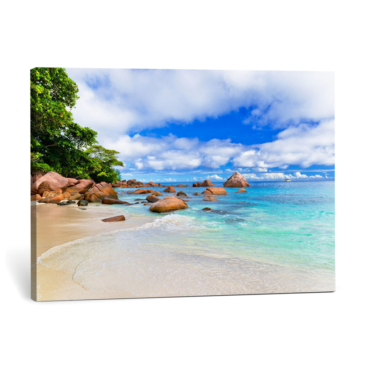 81980382-MGV-CV-36X24 - Seychelles Beach Canvas Wall Art - Anse Intendance Turquoise Ocean Print