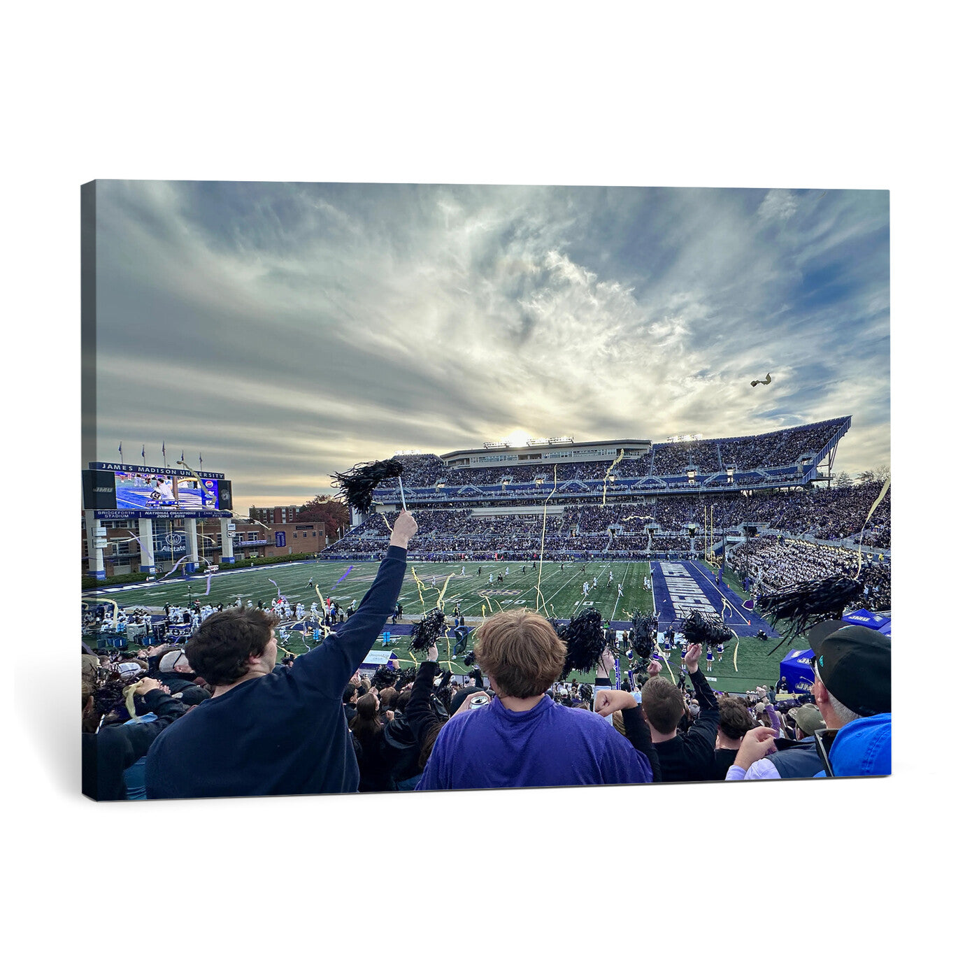 400867JMU-MGV-CV-36X24 - JMU Stadium Wall Art Canvas Print for Game Room Decor - James Madison University Stadium