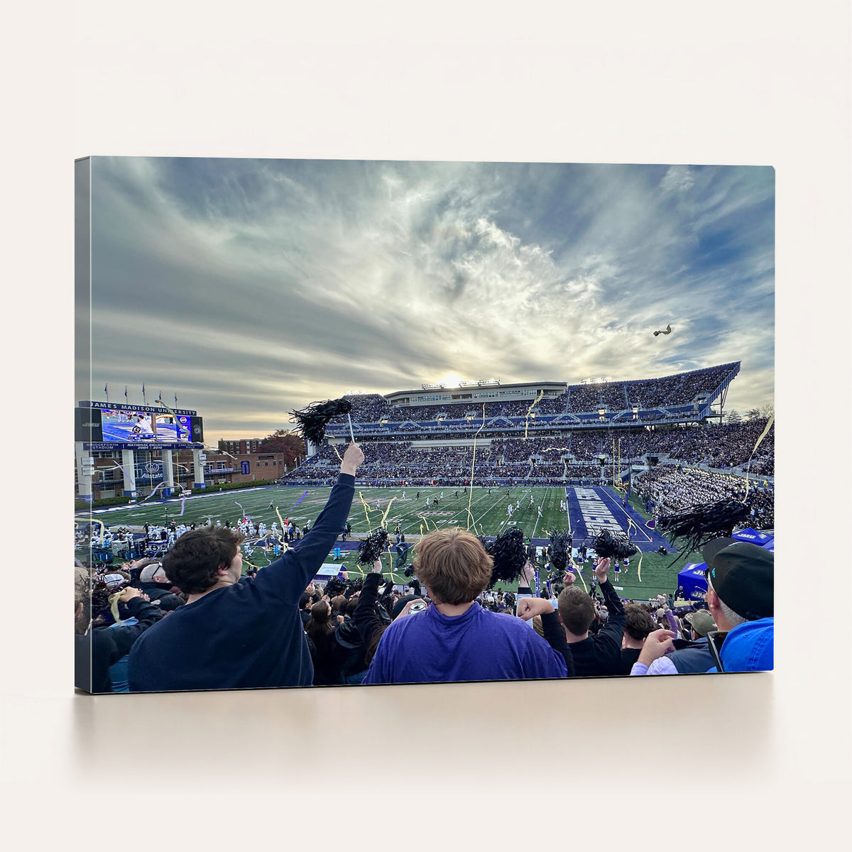 400867JMU-MGV-CV-36X24 - JMU Stadium Wall Art Canvas Print for Game Room Decor - James Madison University Stadium