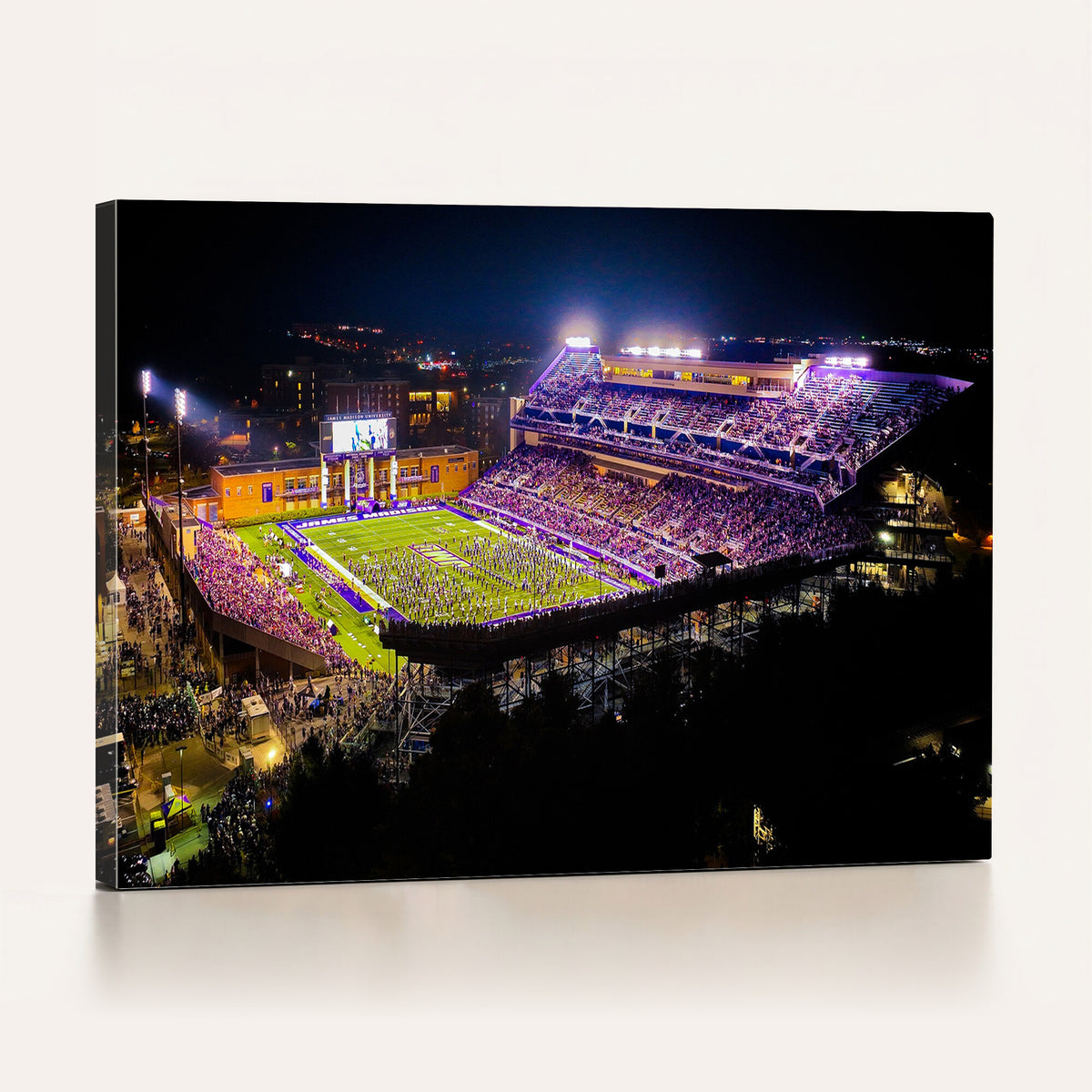400867JMU2-MGV-CV-36X24 - JMU Stadium Wall Art Canvas Print for Game Room Decor - James Madison University Stadium