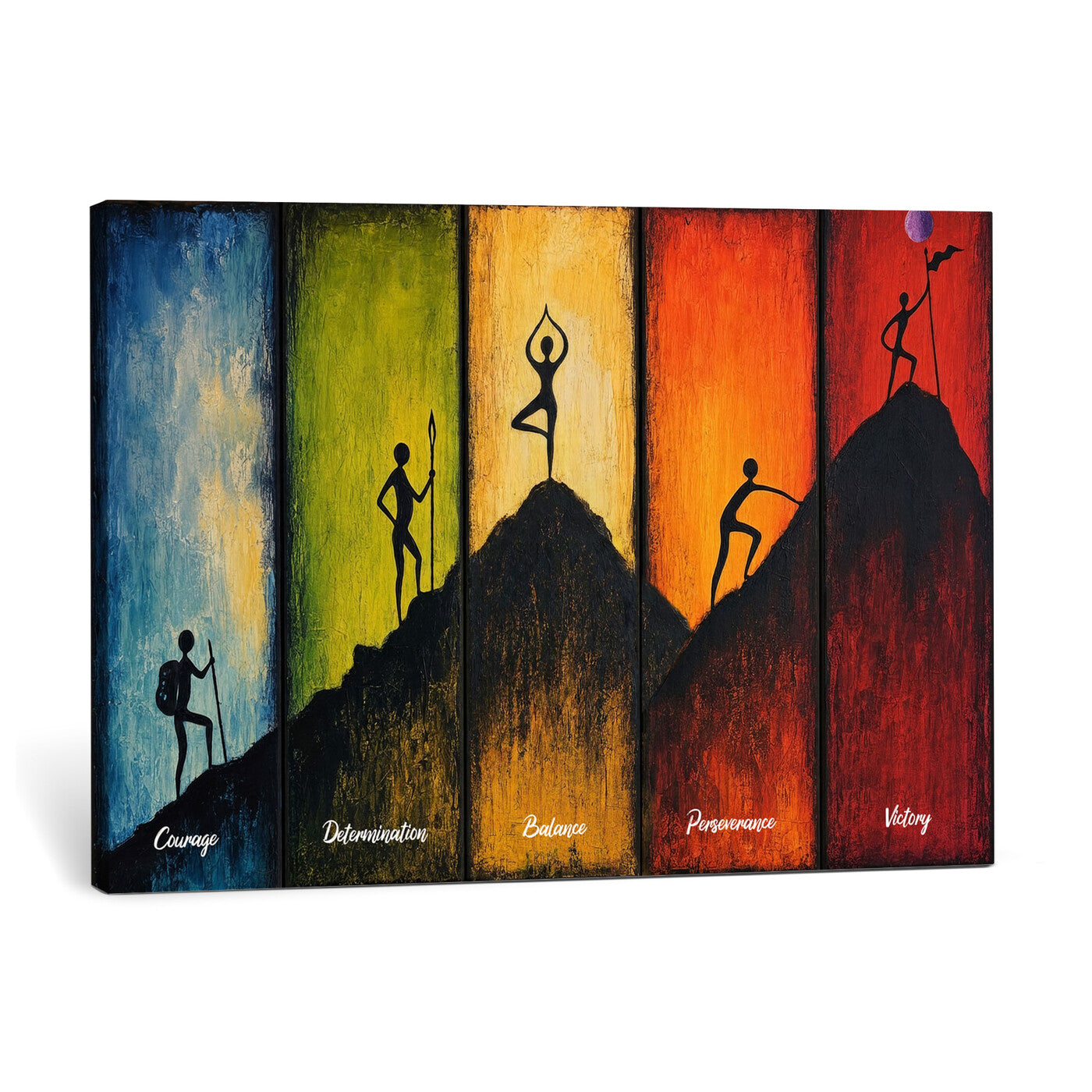 59418630-MGV-CV-36X24 - Success Journey Courage to Victory Wall Art Canvas Print - Motivational Office Decor