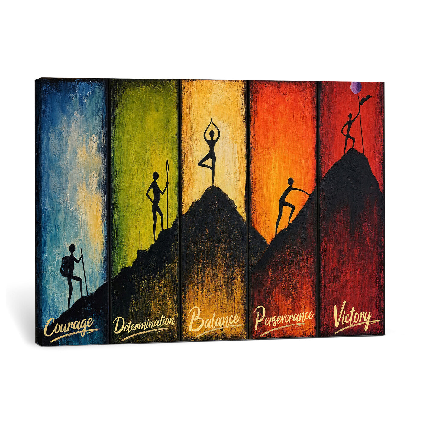 59418630-MGV-CV-36X24 - Success Journey Courage to Victory Wall Art Canvas Print - Motivational Office Decor