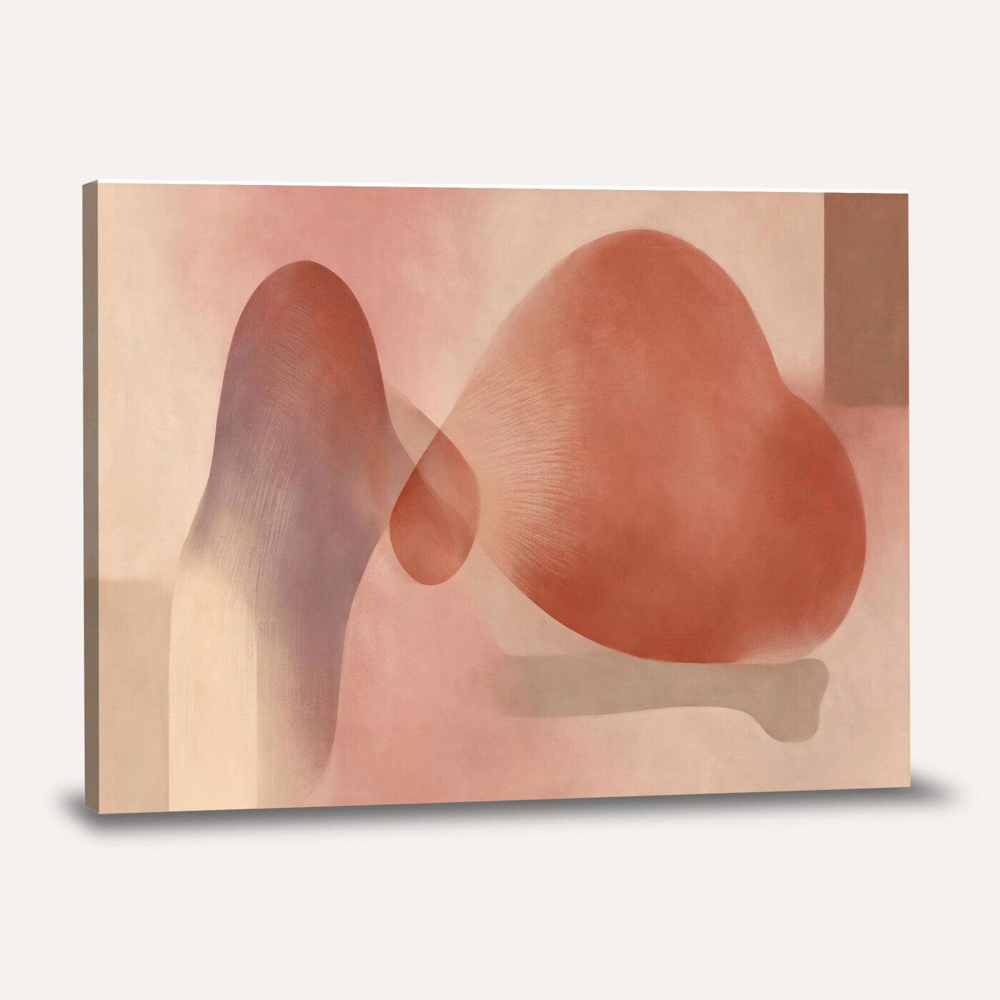 85110643-MGV-CV-36X24 - Vinna Begin Calin Biomorphic Abstract Wall Art Canvas Print, Terracotta Pink Organic Shapes Art Painting Print