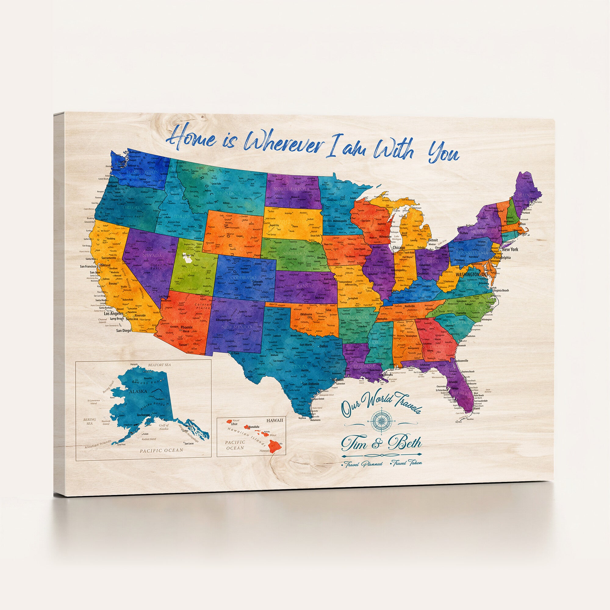 588510355-MGV-CV-36X24 - Personalized USA Push Pin Travel Map – Custom United States Map Wall Art