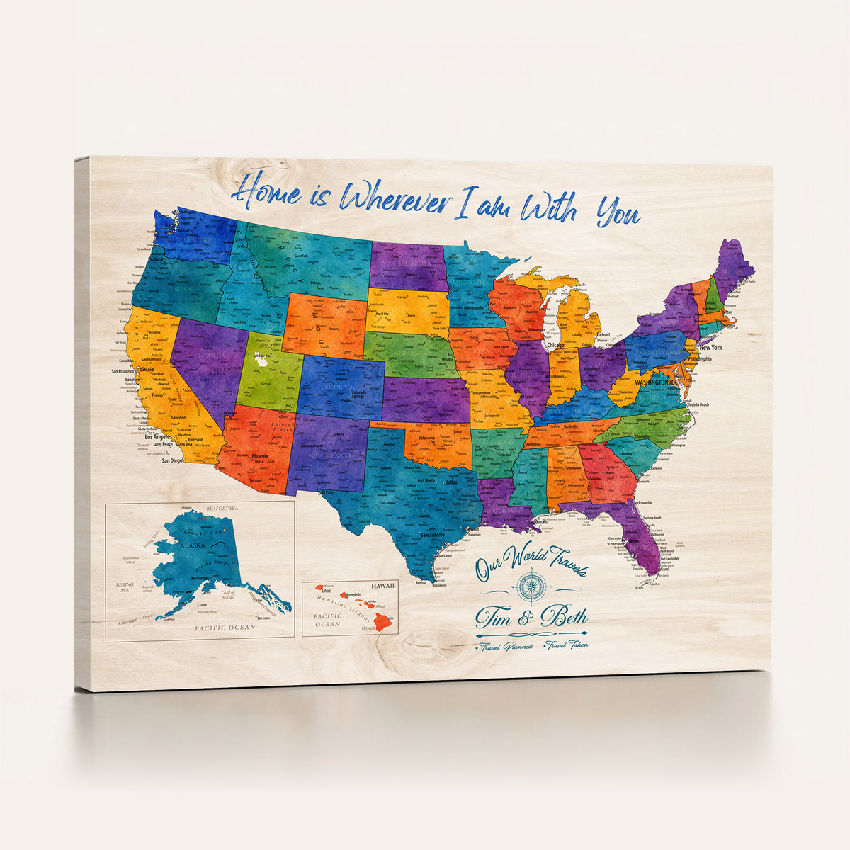 588510355-MGV-CV-36X24 - Personalized USA Push Pin Travel Map – Custom United States Map Wall Art