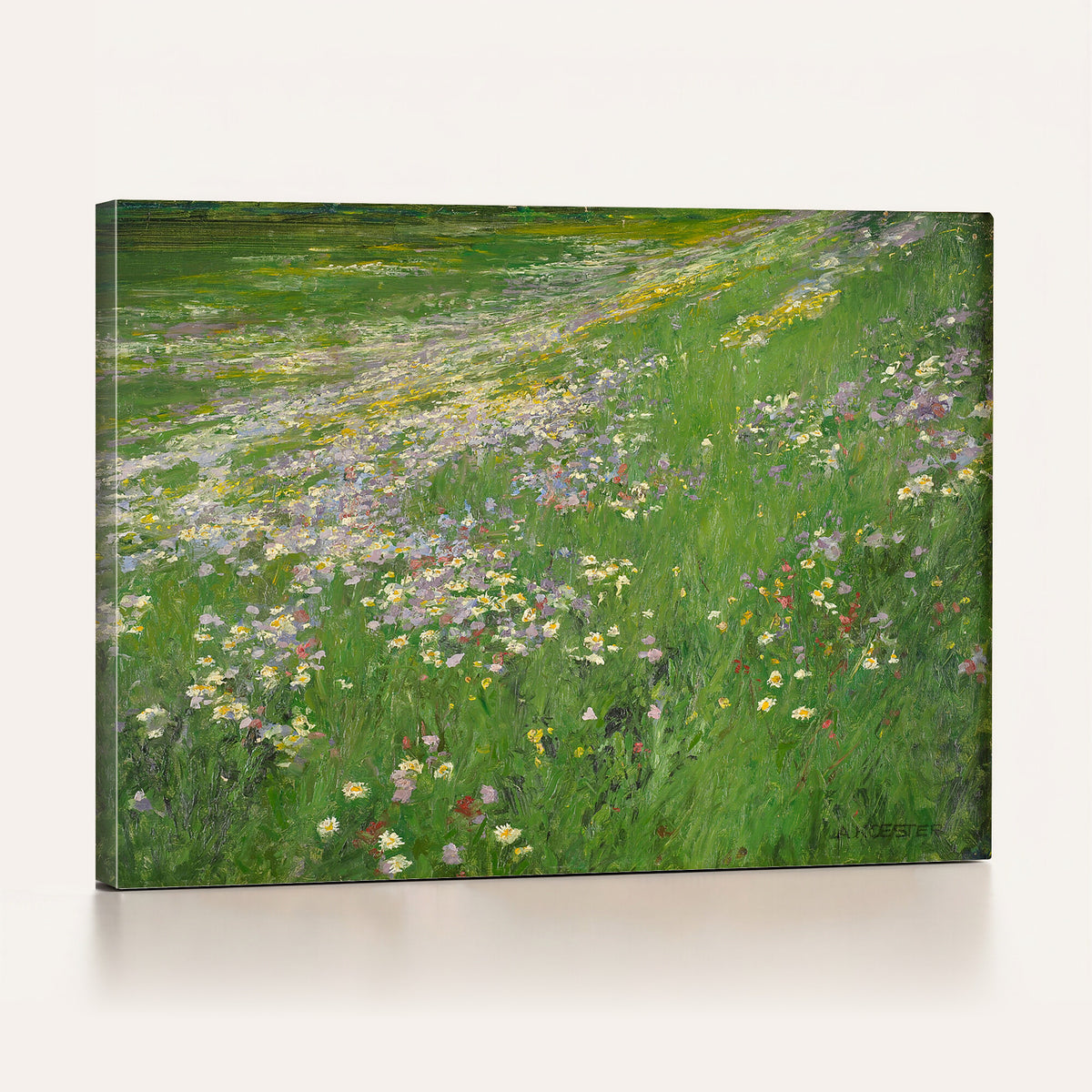 63535040-MGV-CV-36X24 - Alexander Koester Flower Meadow Canvas Wall Art, Vintage Landscape Print