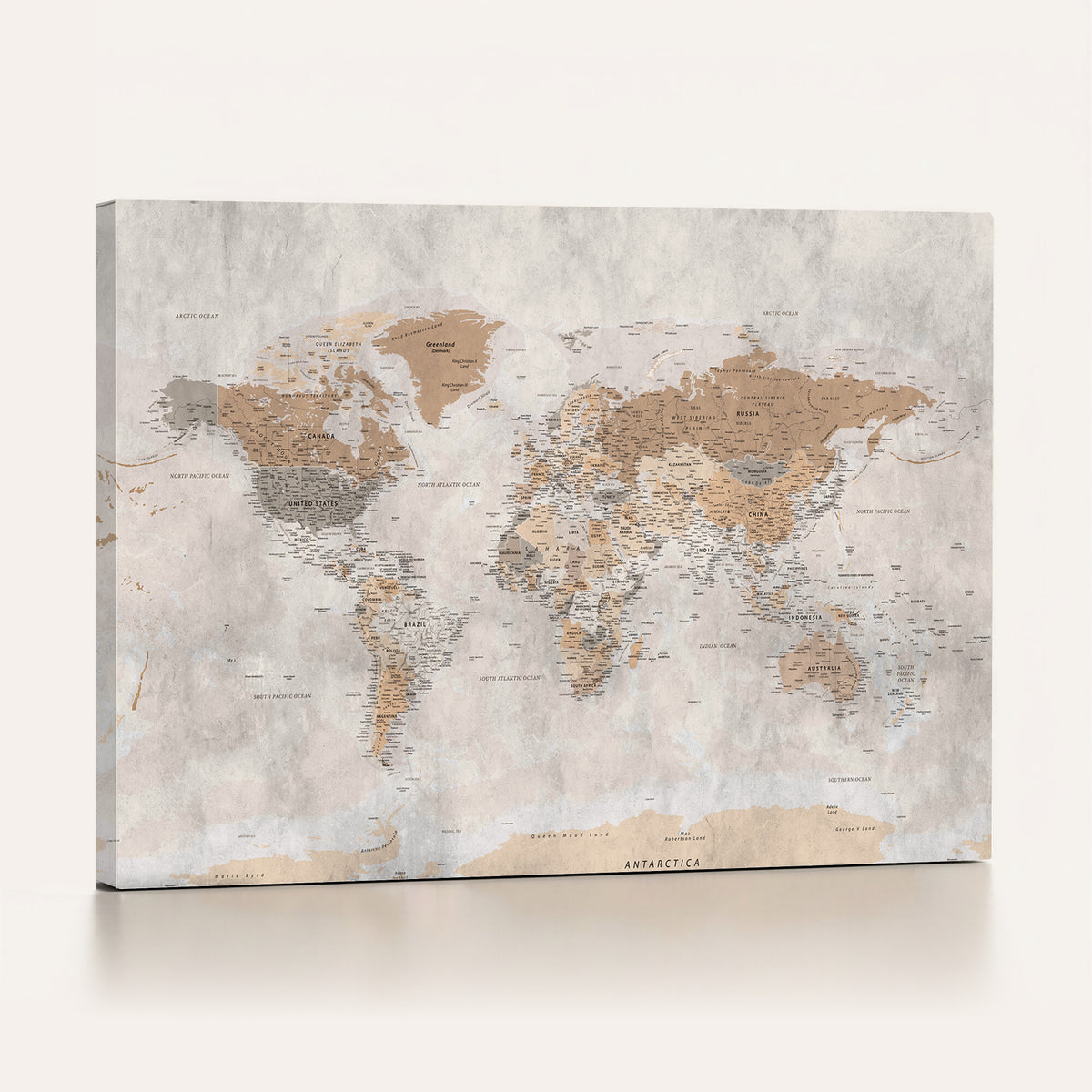 18074626DD-MGV-CV-36X24 - Extra Large Framed Personalize Push Pin World Map Wall Art Canvas Print for Travel Tracking NEWMAP - 009