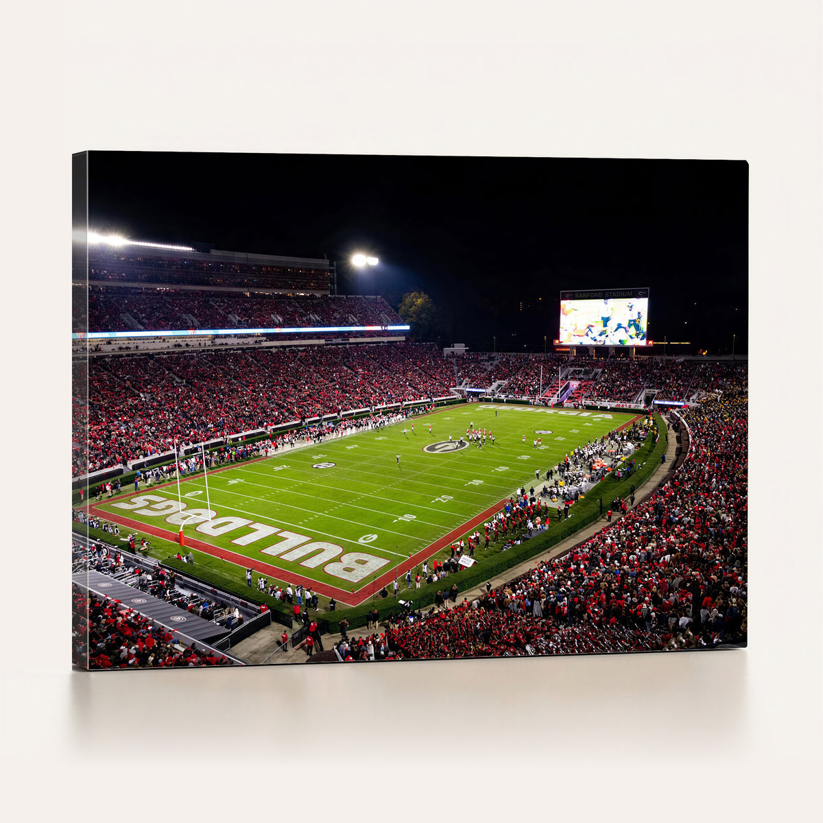 73520603-_Poster-30x20 - Georgia Bulldogs Sanford Stadium Canvas Print 3 Piece Framed Wall Art Extra Large Floating Frame Nature Poster Made in USA