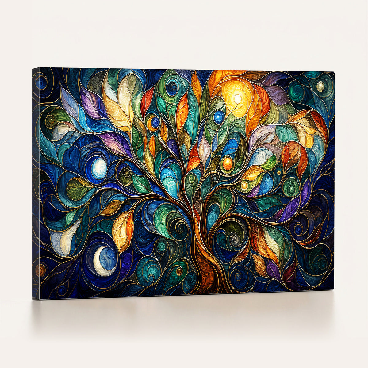 60127105-MGV-CV-36X24 - Psychedelic Tree Of Life Wall Art - Vibrant Swirl Cosmic Nature Decor