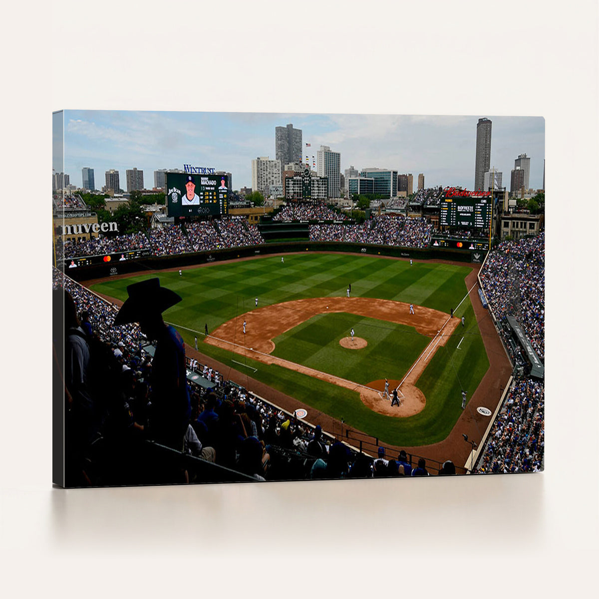 34859D-MGV-CV-36X24 - Chicago Cubs Baseball Team Print - Wrigley Field Stadium