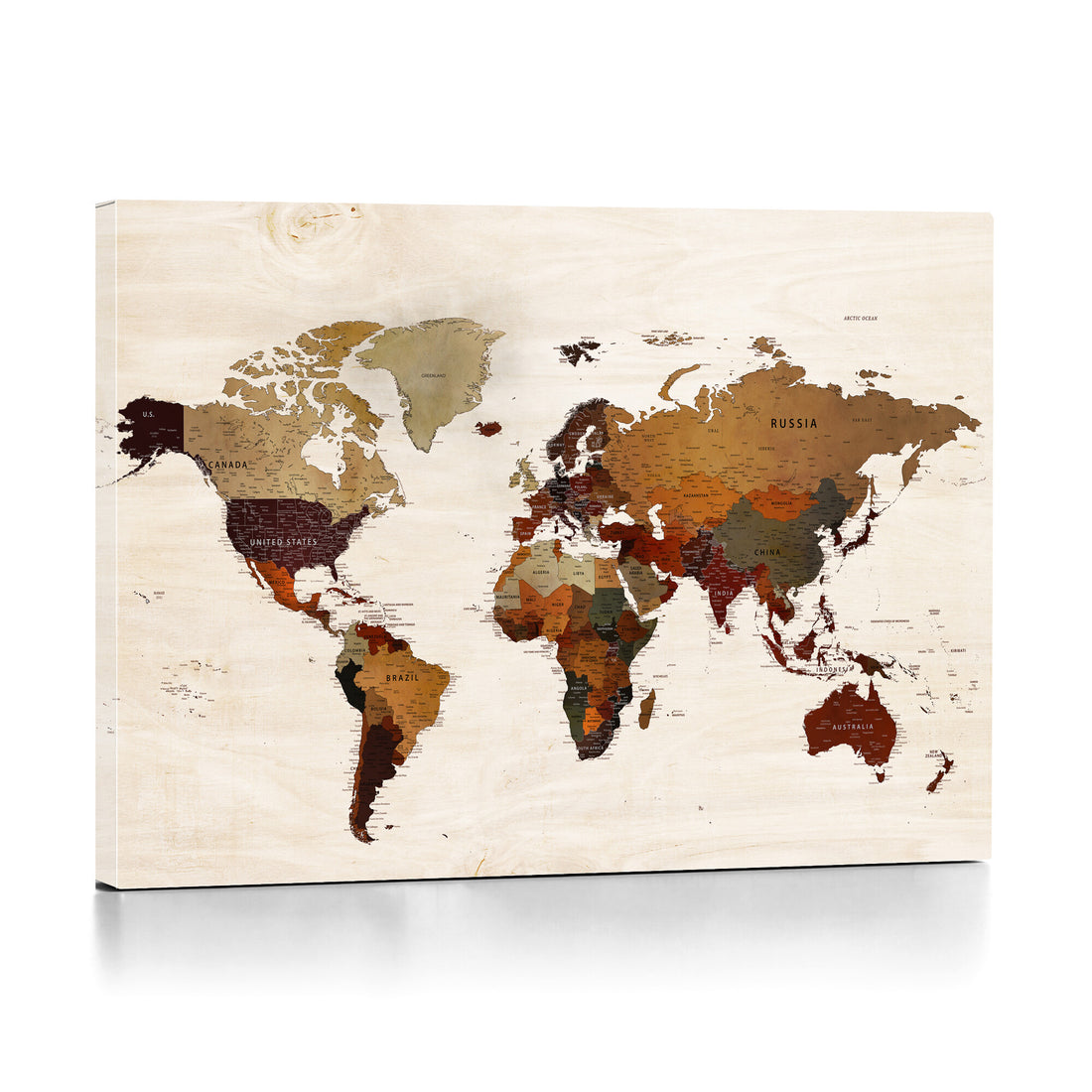 Custom Push Pin World Map Wall Art Canvas Print – Personalized Travel Tracker with Pins Framed Large for Home and Office Decor