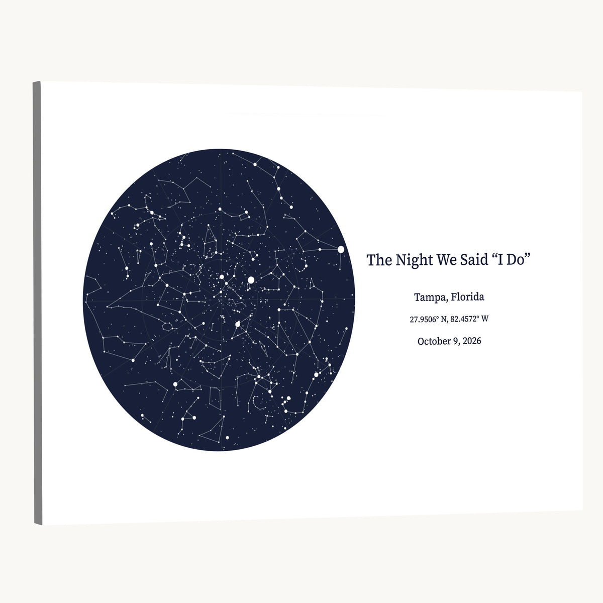 CSTM914STR-MGV-CV-36X24 - Custom Star Map Canvas Print – Personalized Night Sky Wall Art by Date and Location