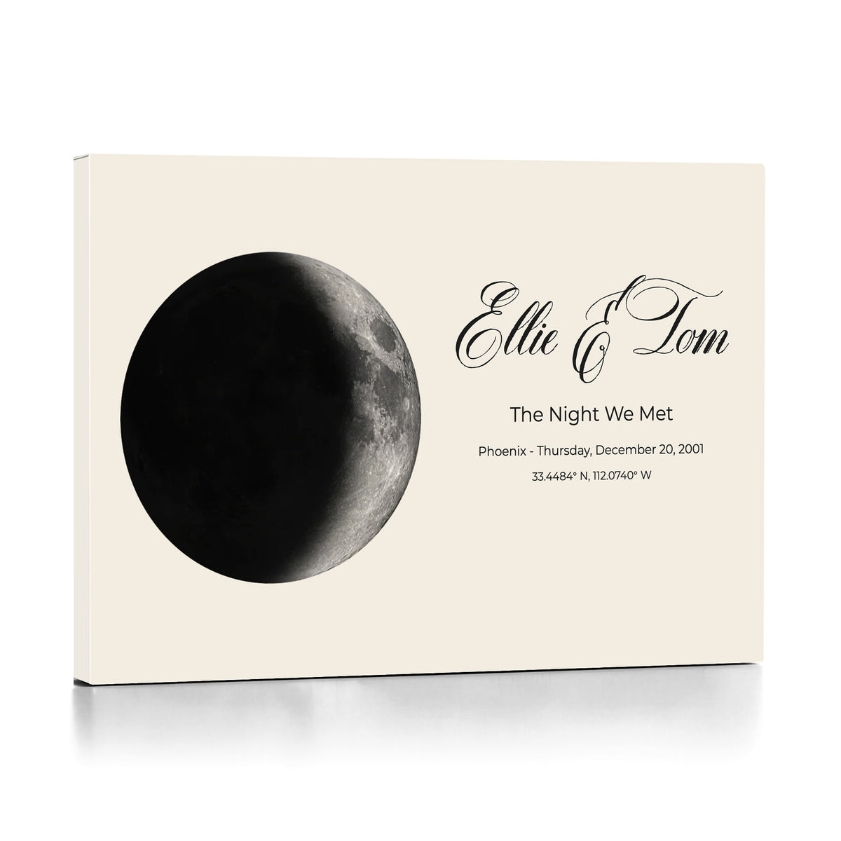 CSTM914MOON-MGV-CV-36X24 - Moon Phase Canvas Print – Personalized Moon from the Night You Met Wall Art
