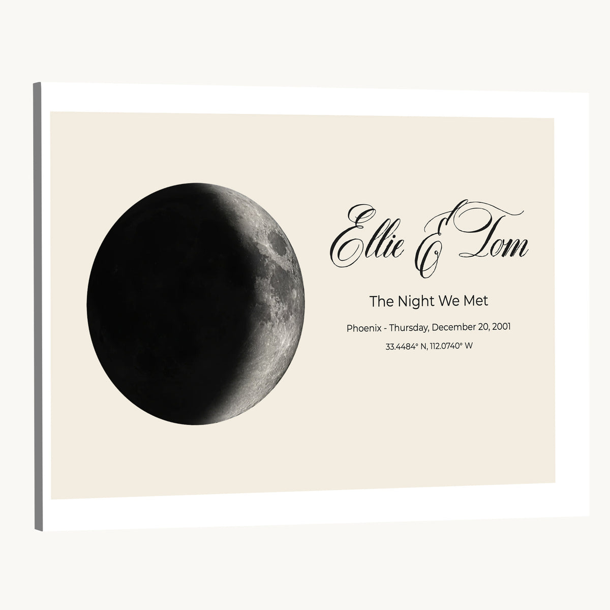 CSTM914MOON-MGV-CV-36X24 - Moon Phase Canvas Print – Personalized Moon from the Night You Met Wall Art