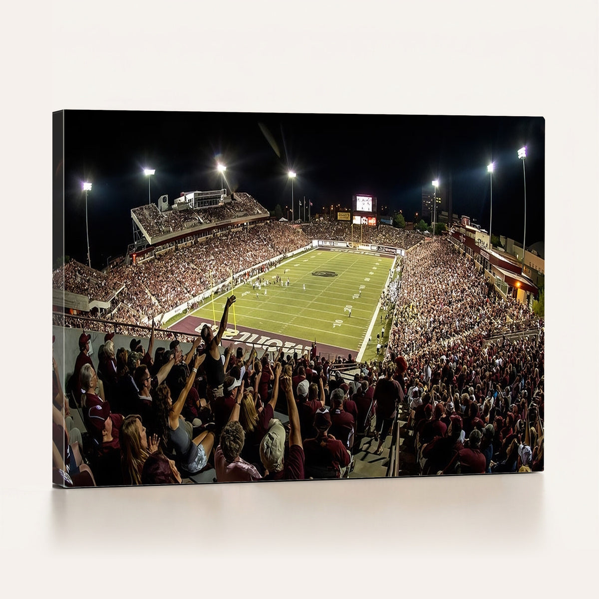 94126-MGV-CV-36X24 - Washington-Grizzly Stadium Canvas Wall Art | Exciting Game Night Atmosphere in Panoramic View
