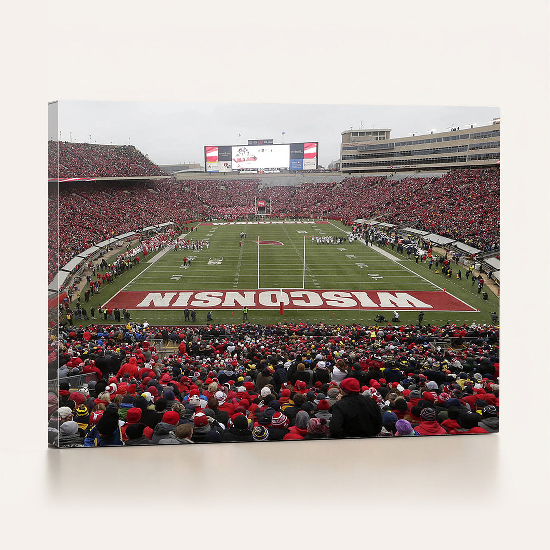 Wisconsin Badgers Team Print Canvas, Madison Camp Randall Stadium Wall Art