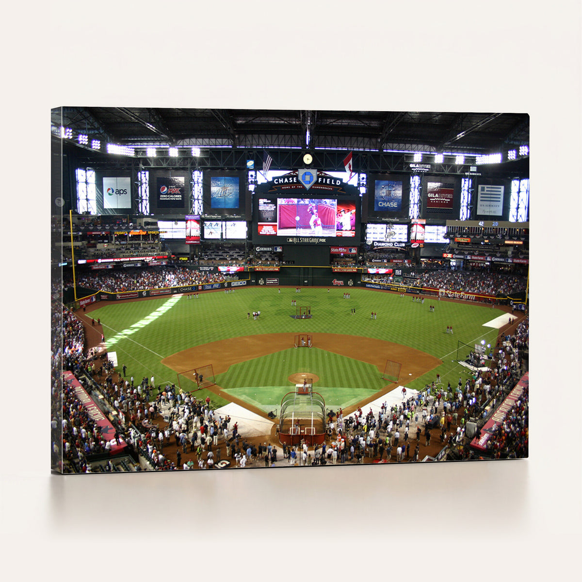 91630-MGV-CV-36X24 - Arizona Diamondbacks Baseball Team Print, Phoenix Chase Field Baseball Stadium Wall Art