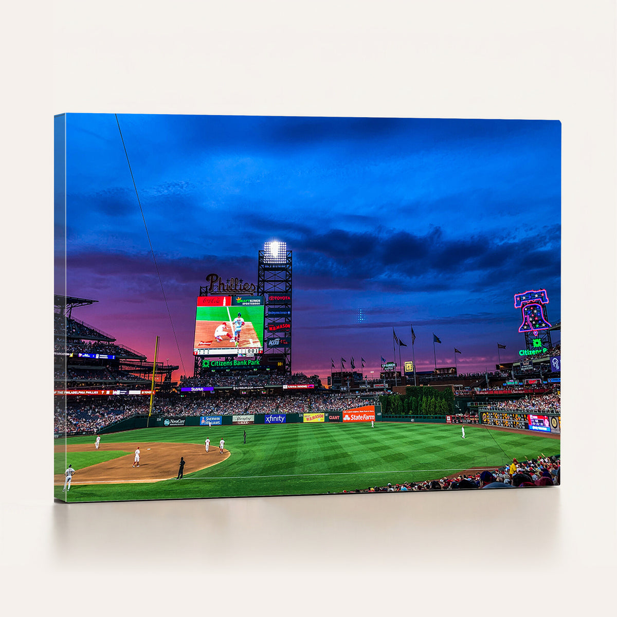 20427-MGV-CV-36X24 - Philadelphia Phillies Baseball Team Print, Citizens Bank Park, Extra Large Game Room Wall Decor