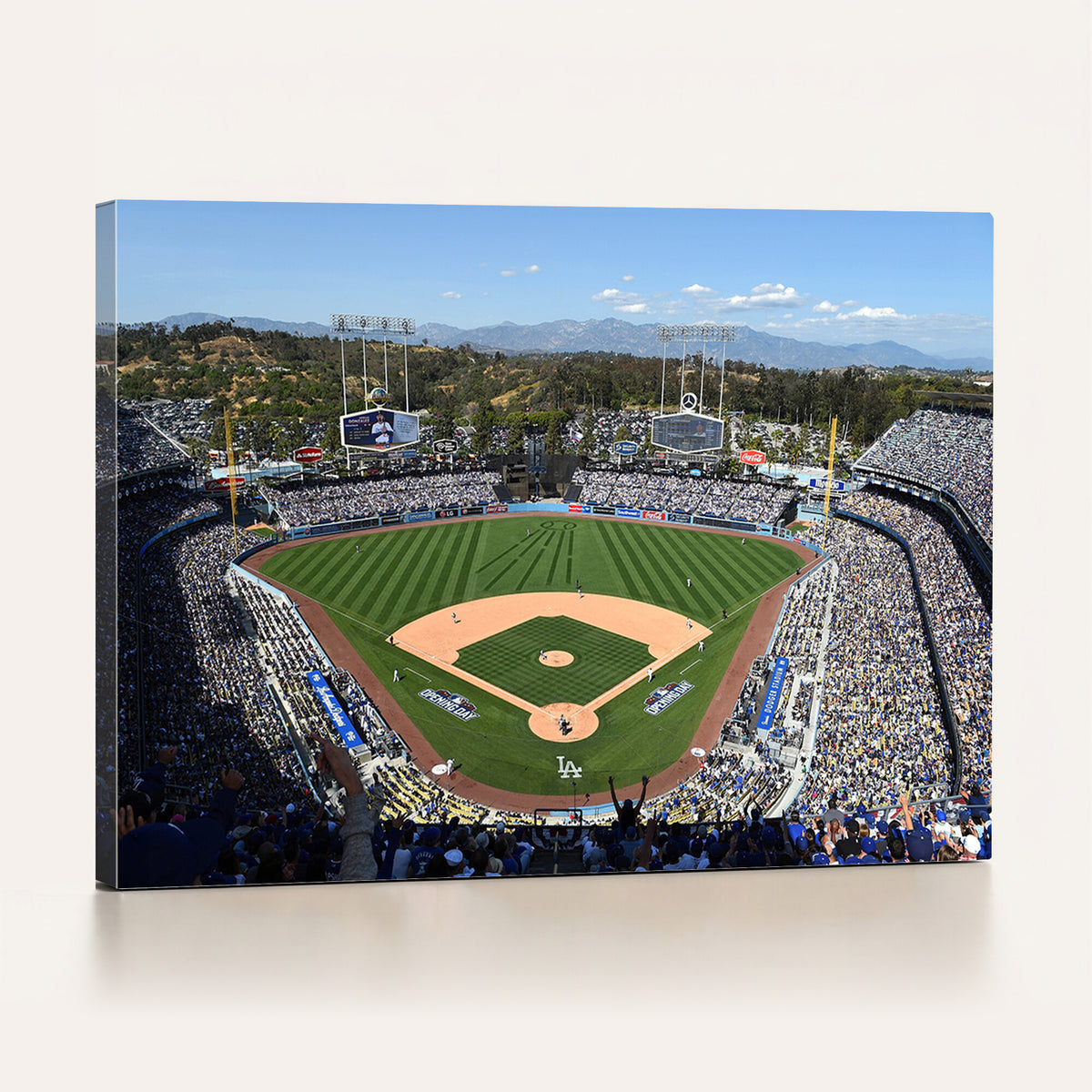 20436-MGV-CV-36X24 - Los Angeles Dodgers Dodger Stadium Wall Art Canvas Print, Framed and Ready to Hang