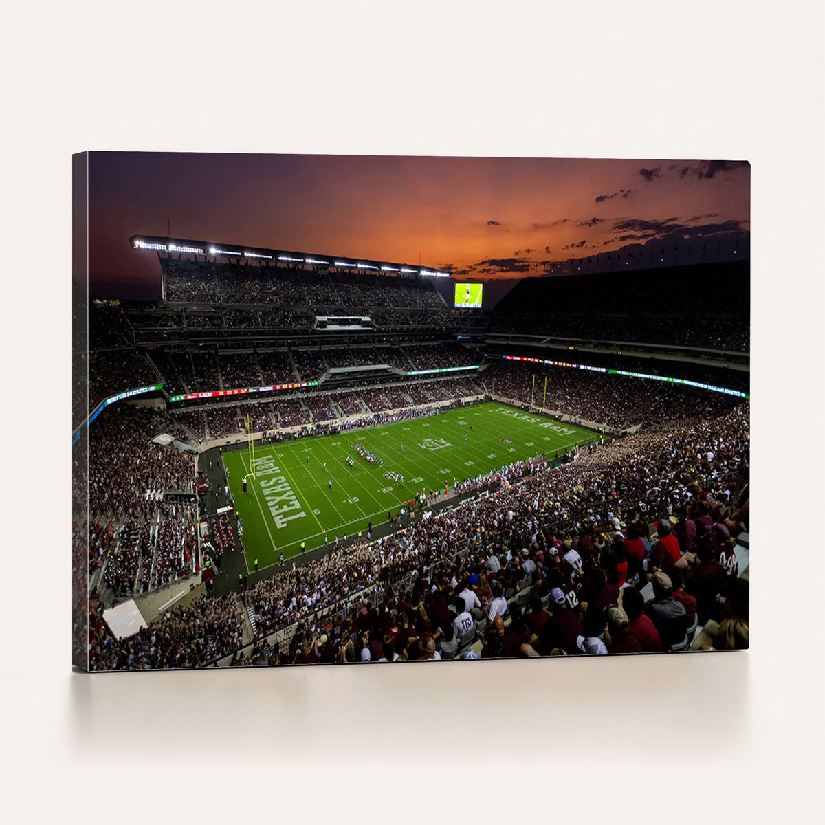 45603-MGV-CV-36X24 - Texas A&M Aggies Football Team Print, College Station Kyle Field Stadium Canvas Wall Art
