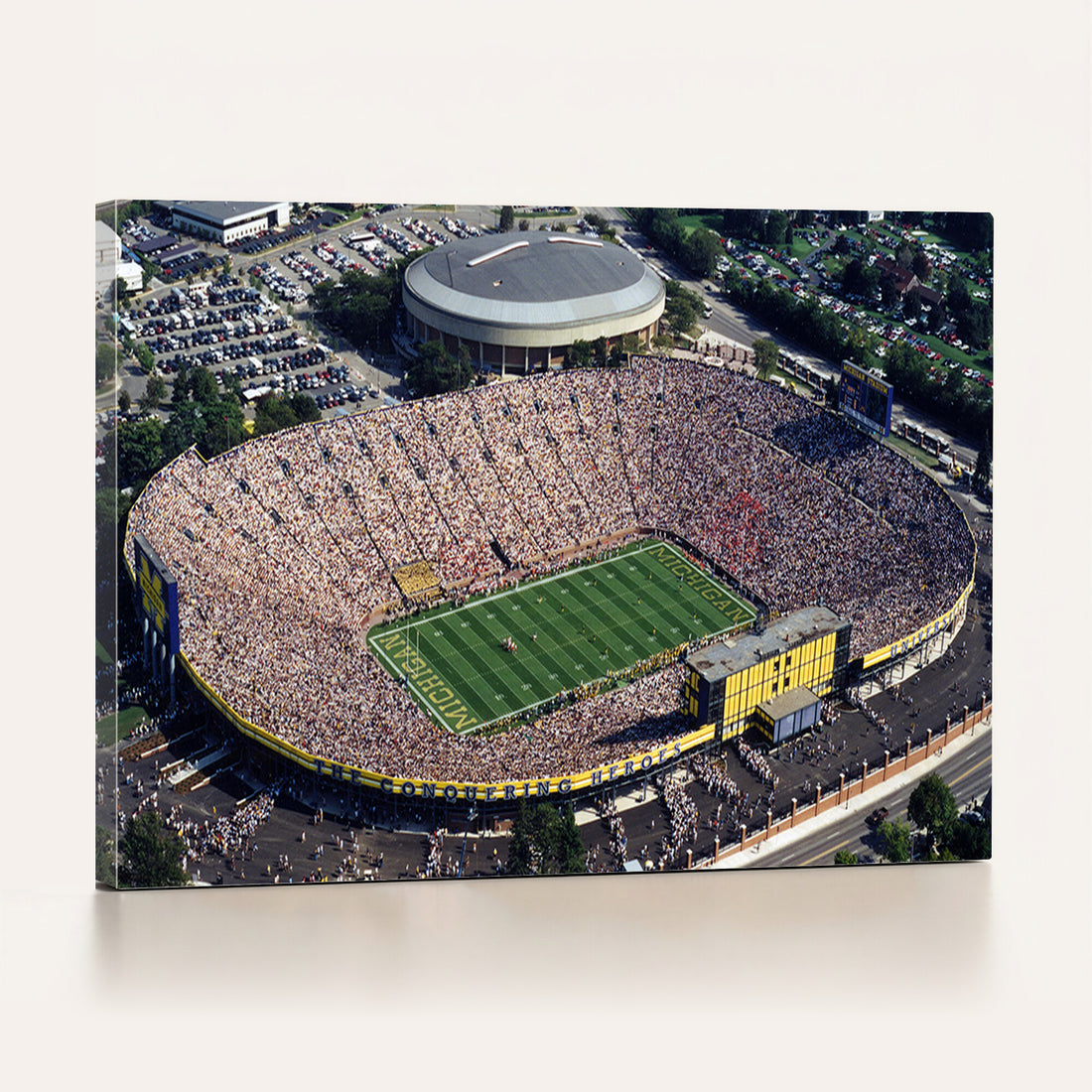 Michigan Wolverines Football Team Print, Ann Arbor Michigan Stadium Wall Art