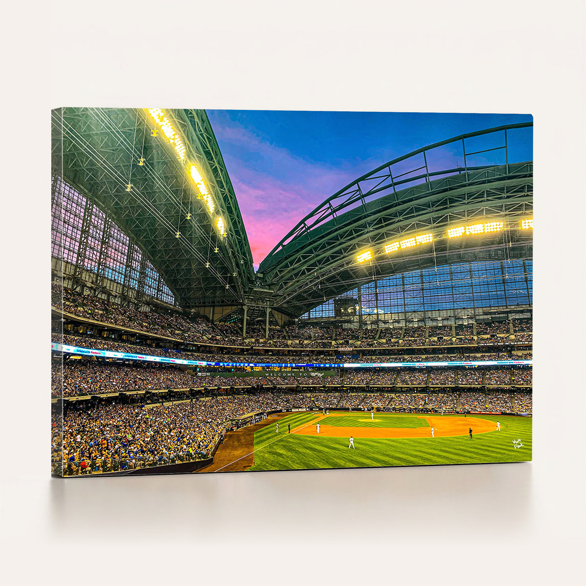 17006-MGV-CV-36X24 - Milwaukee Brewers Baseball Team Print Canvas, American Family Field Stadium Wall Art