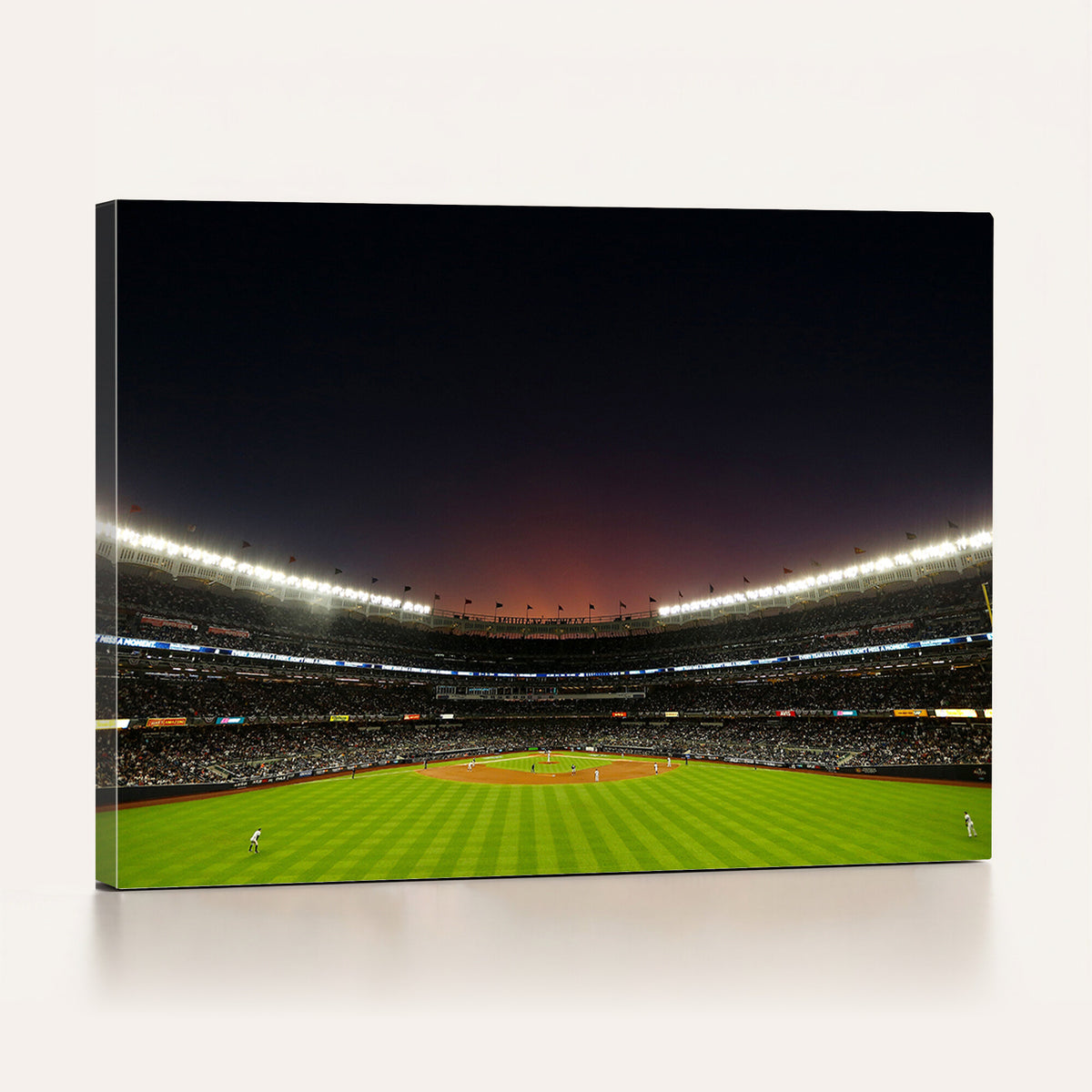 59138-MGV-CV-36X24 - Yankee Stadium Night Game Triple Canvas, New York Yankees Stadium Wall Art