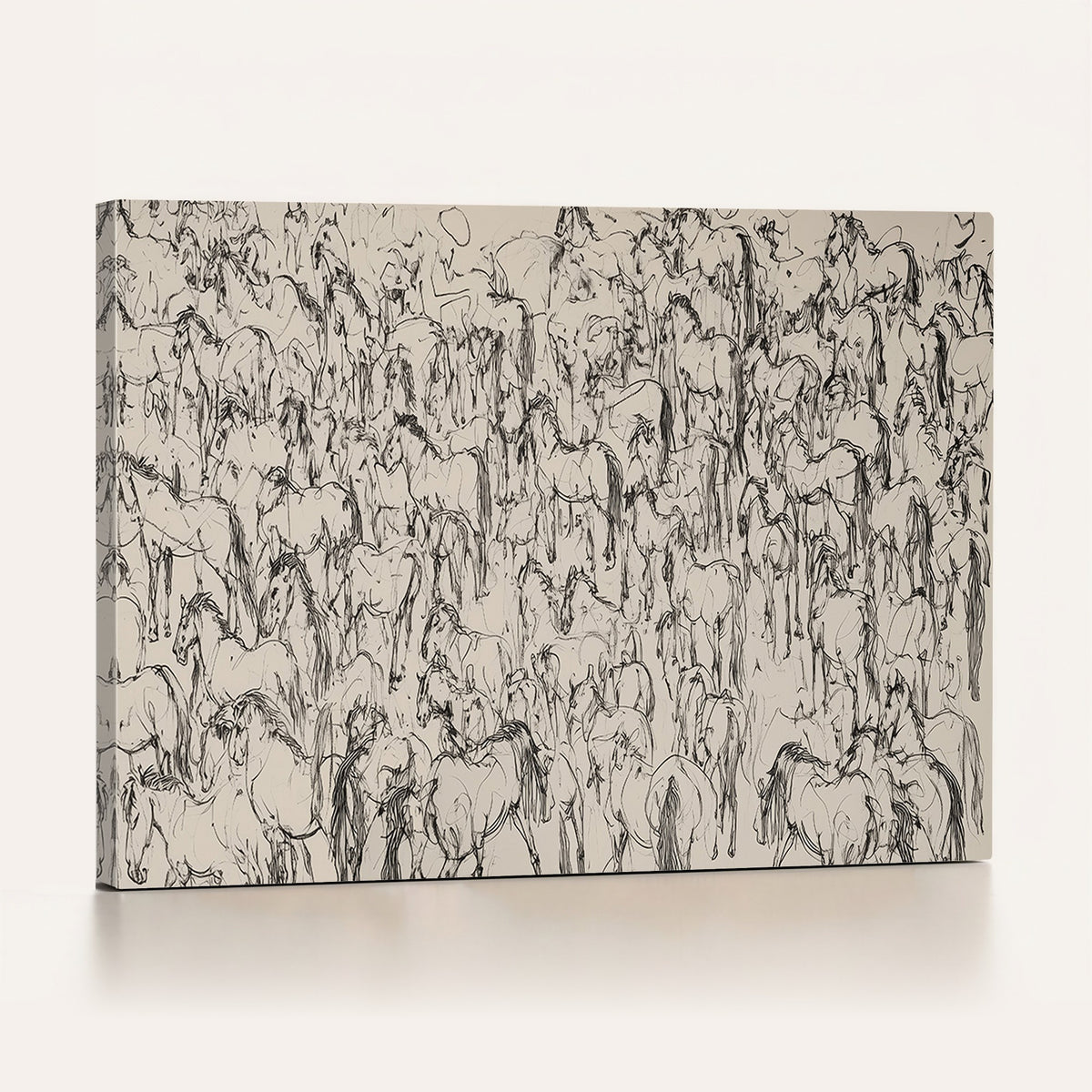 25718-MGV-CV-24X16 - Abstract Horse Sketch Wall Art, Ready to Hang