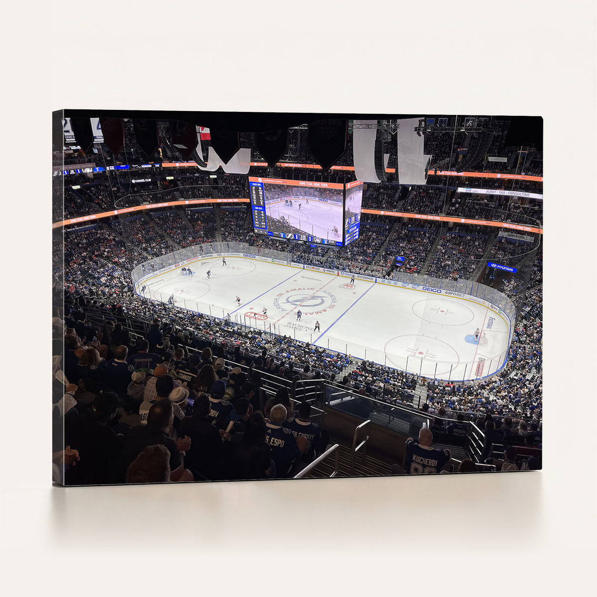 51641-MGV-CV-36X24 - Amalie Arena Florida Wall Art Canvas Print, NHL Hockey, Framed and Ready to Hang