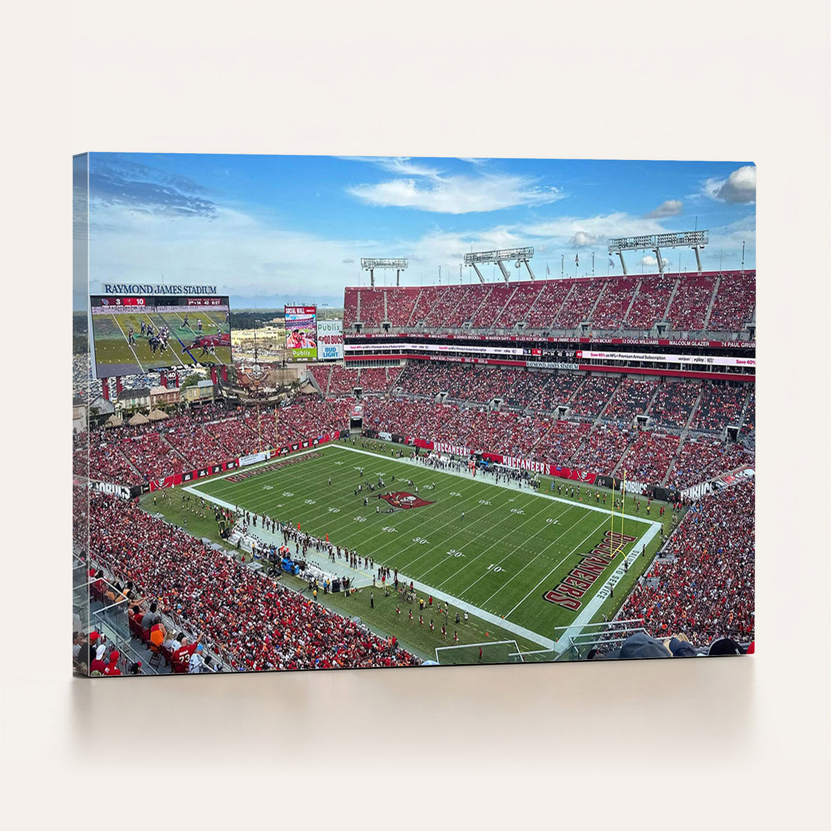 52828-MGV-CV-36X24 - Florida Tampa Raymond James Stadium Wall Art Canvas Print - NFL Football Stadium Print Canvas