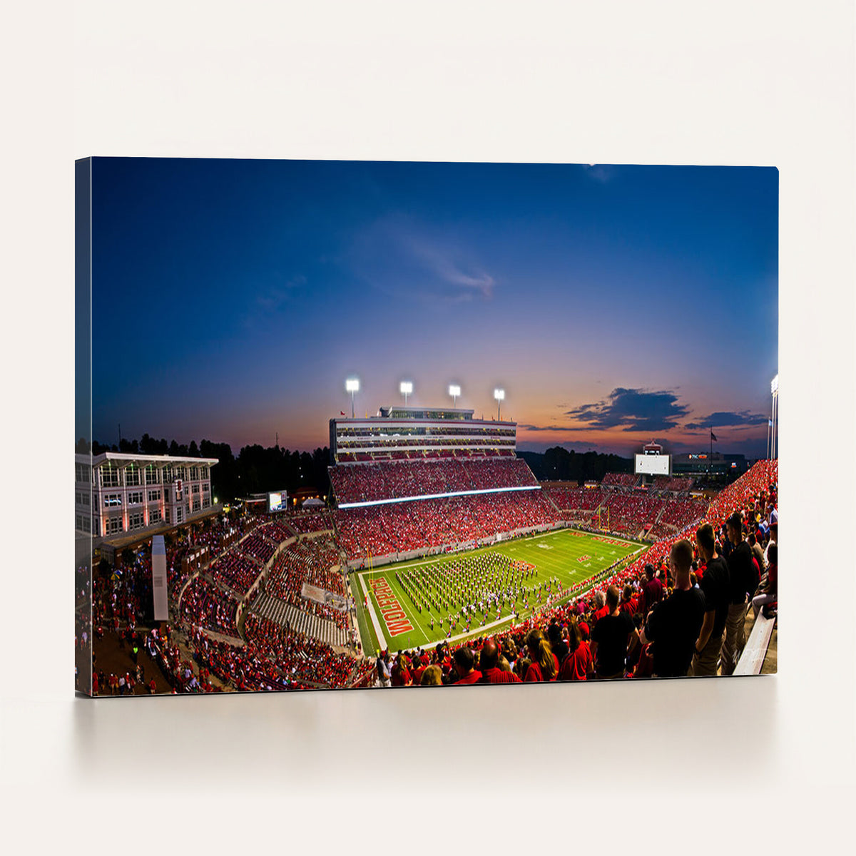 33313-MGV-CV-36X24 - NC State Wolfpack Football Team Print - Raleigh Carter-Finley Stadium Wall Art Canvas Print