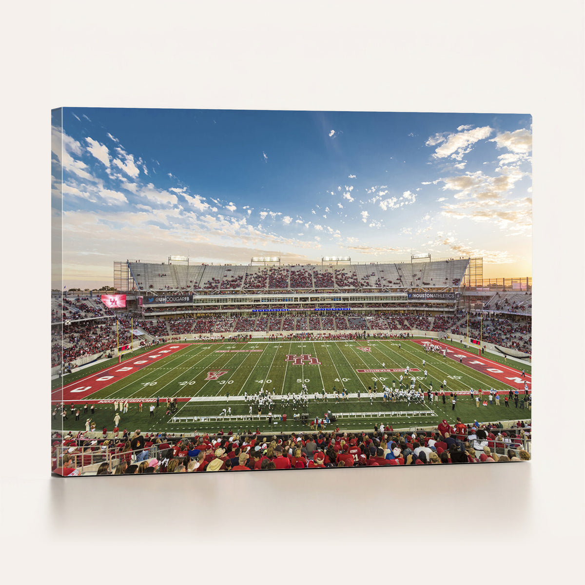 36612-MGV-CV-36X24 - Framed Houston Cougars Football Team Print - Houston TDECU Stadium Wall Art Canvas Print