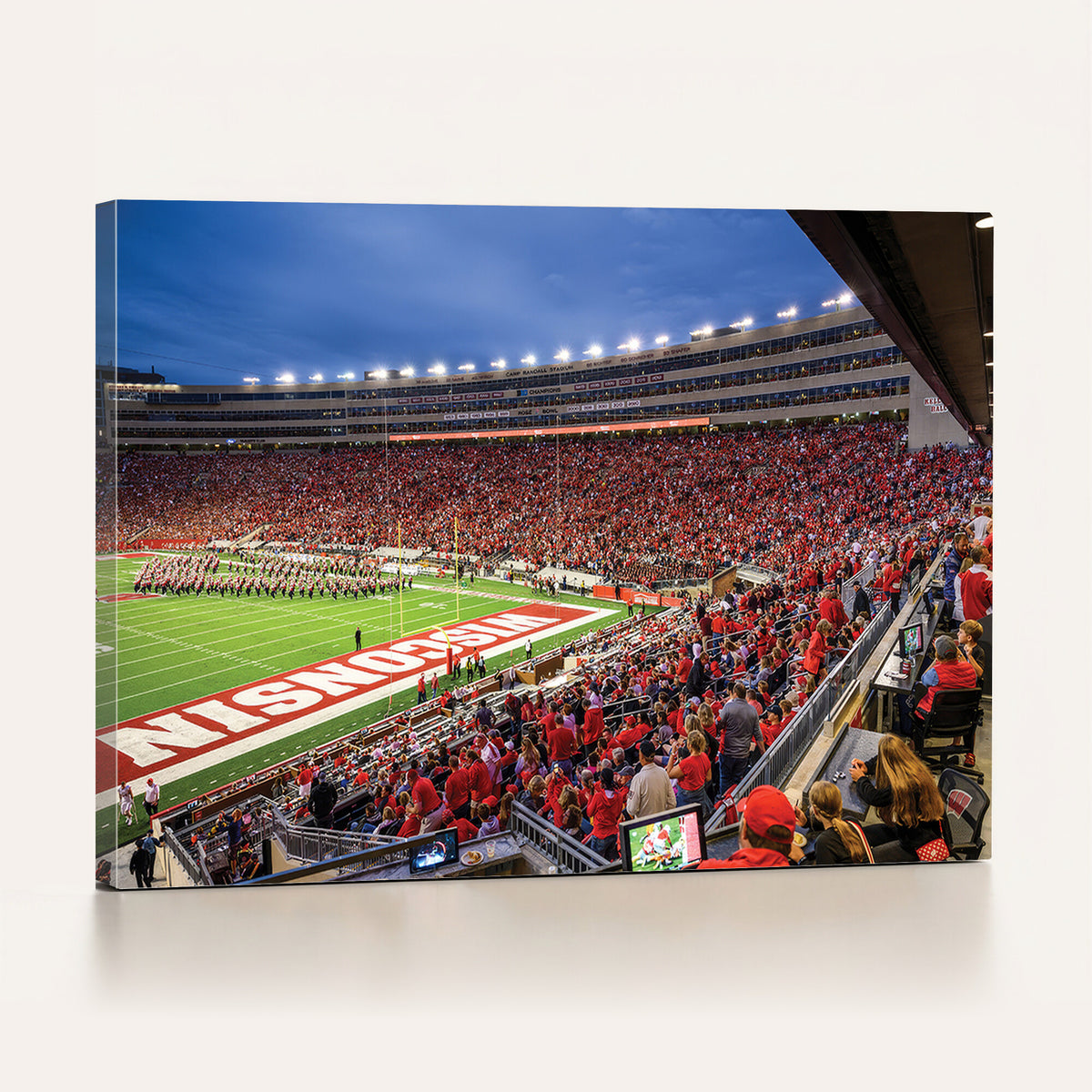 57601-MGV-CV-36X24 - Wisconsin Badgers Football Team Print - Madison Camp Randall Stadium Wall Art, Wisconsin Badgers