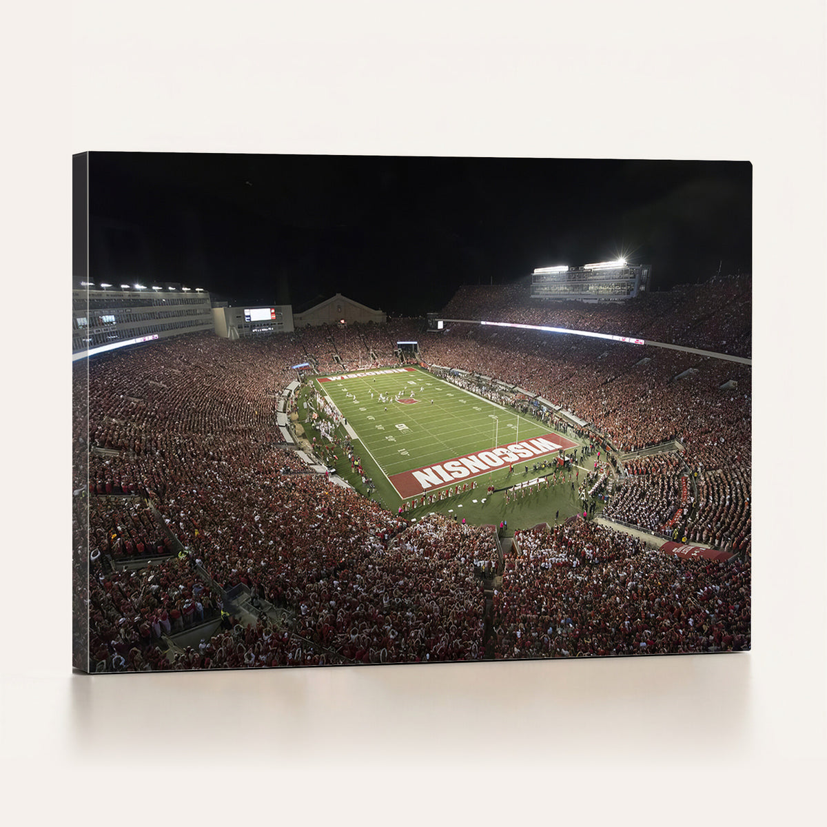 42403-MGV-CV-36X24 - Wisconsin Badgers Football Team Print - Madison Camp Randall Stadium Wall Art Canvas Print