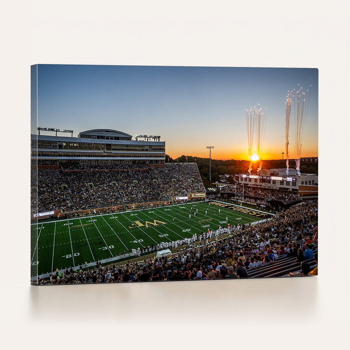 29253-MGV-CV-36X24 - Demon Deacons Football Team Print Canvas- Winston-Salem Allegacy Federal Credit Union Stadium Wall