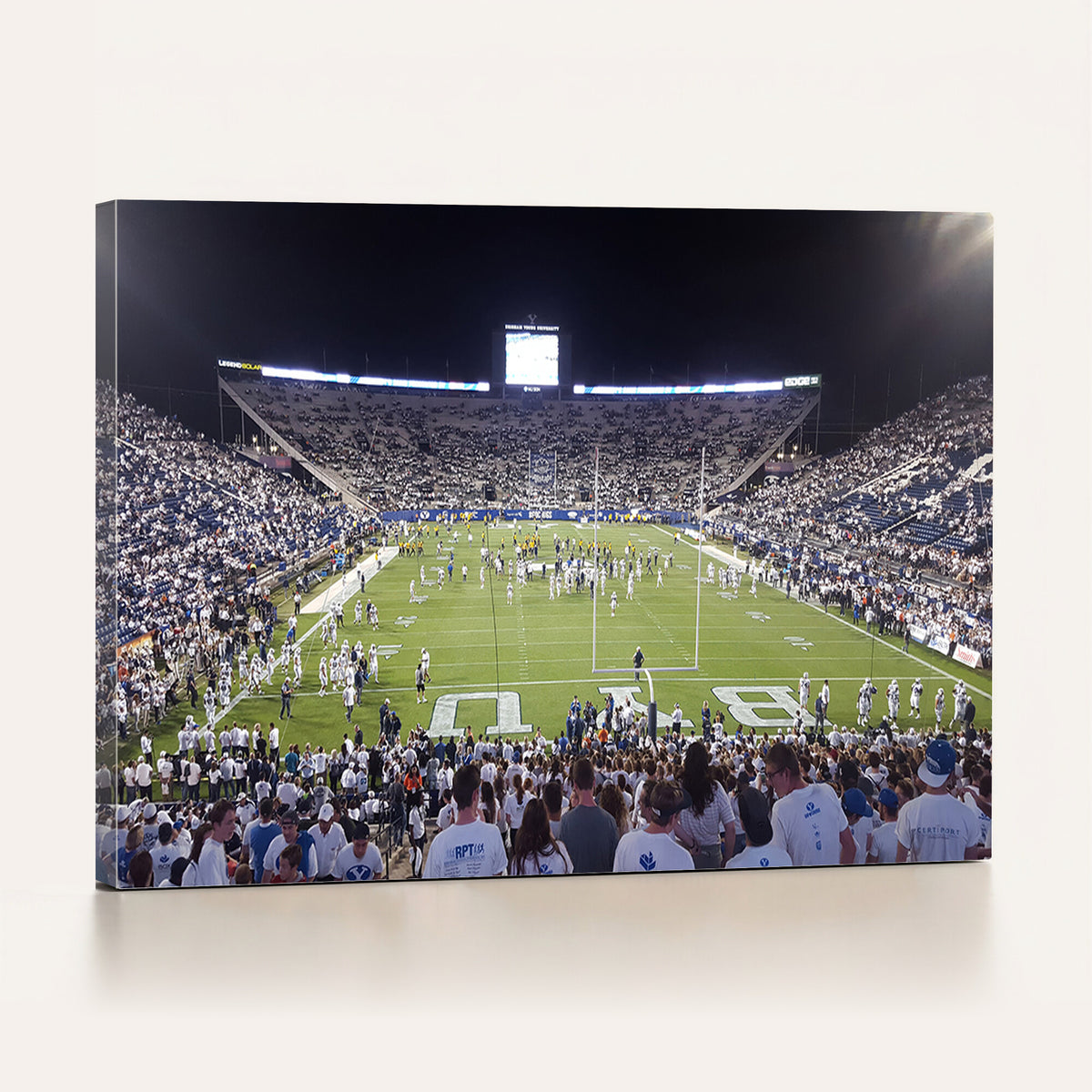 65036-MGV-CV-36X24 - Brigham Young University Cougars Football Print Canvas - Provo LaVell Edwards Stadium Wall Art