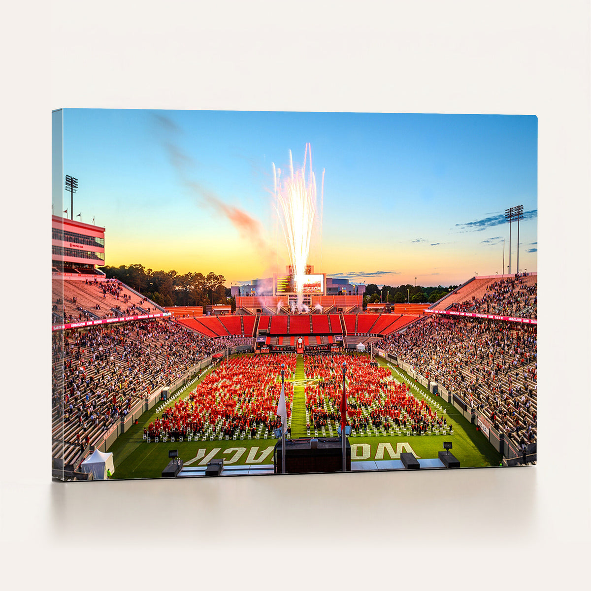 18017-MGV-CV-36X24 - North Carolina State University Canvas Print, Wolfpack Football Team Print