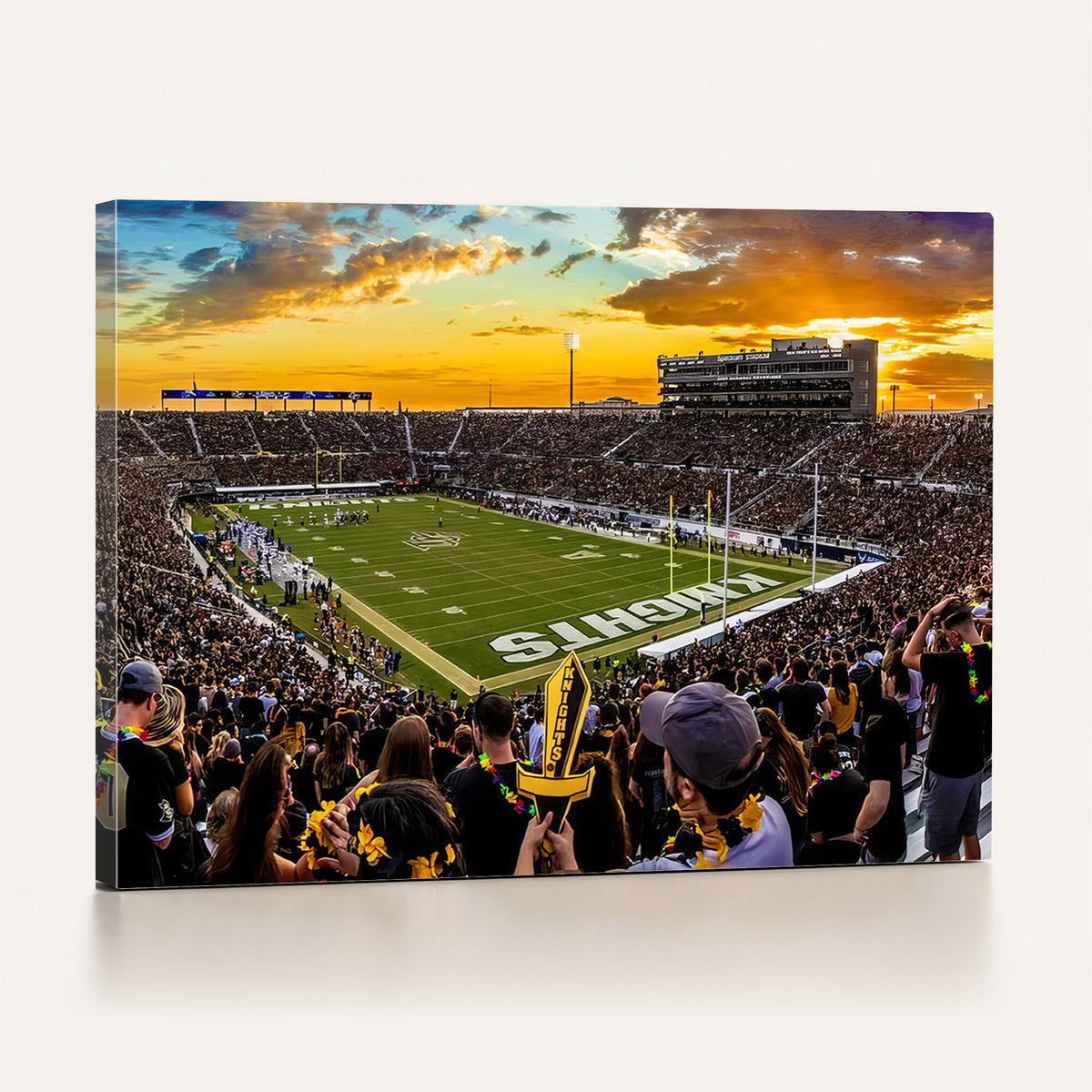 66803-MGV-CV-36X24 - UCF Knights Football Team Print - Orlando FBC Mortgage Stadium, UCF Knights Wall Art Canvas Print