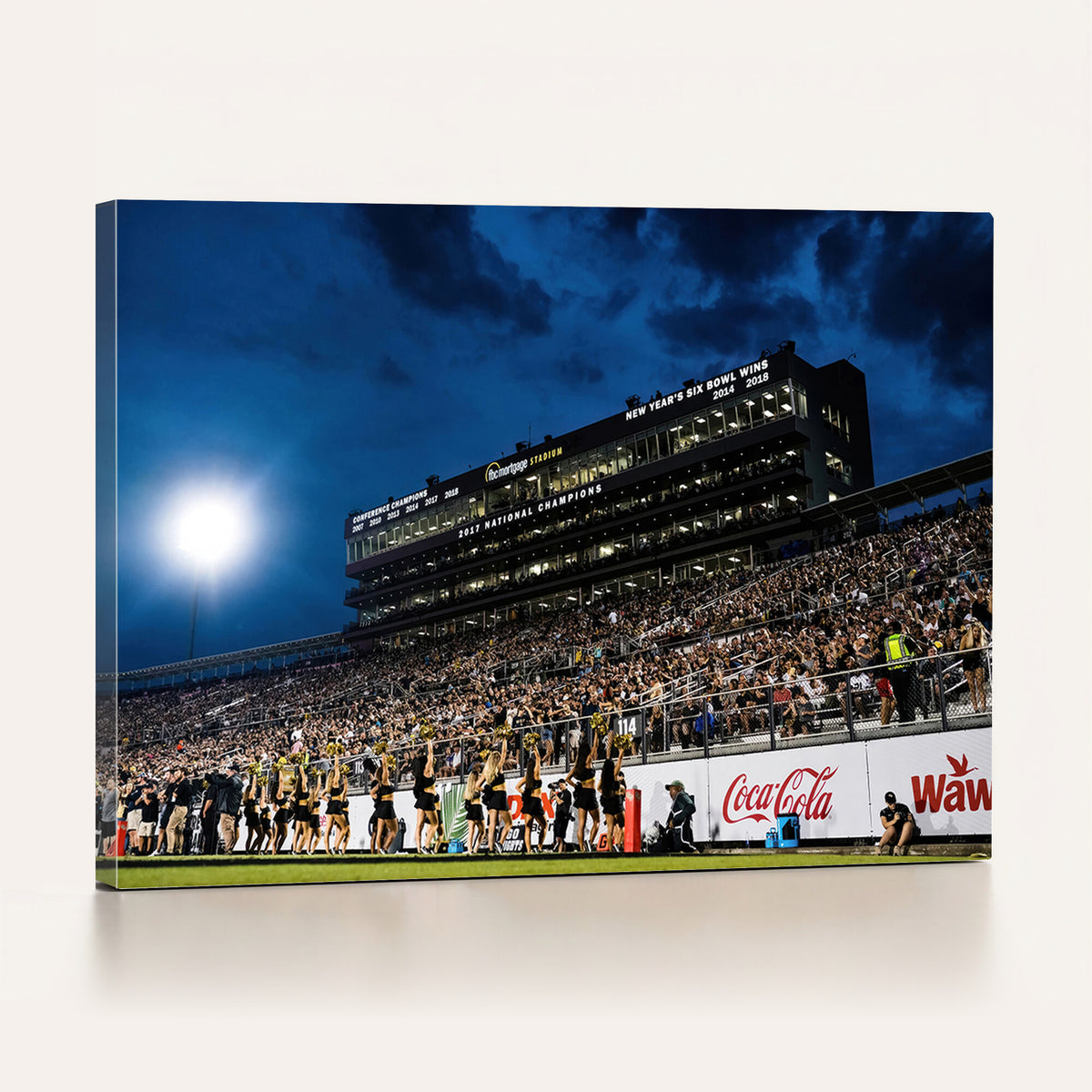40217-MGV-CV-36X24 - UCF Knights Football Team Print - Orlando FBC Mortgage Stadium Wall Art Canvas Print