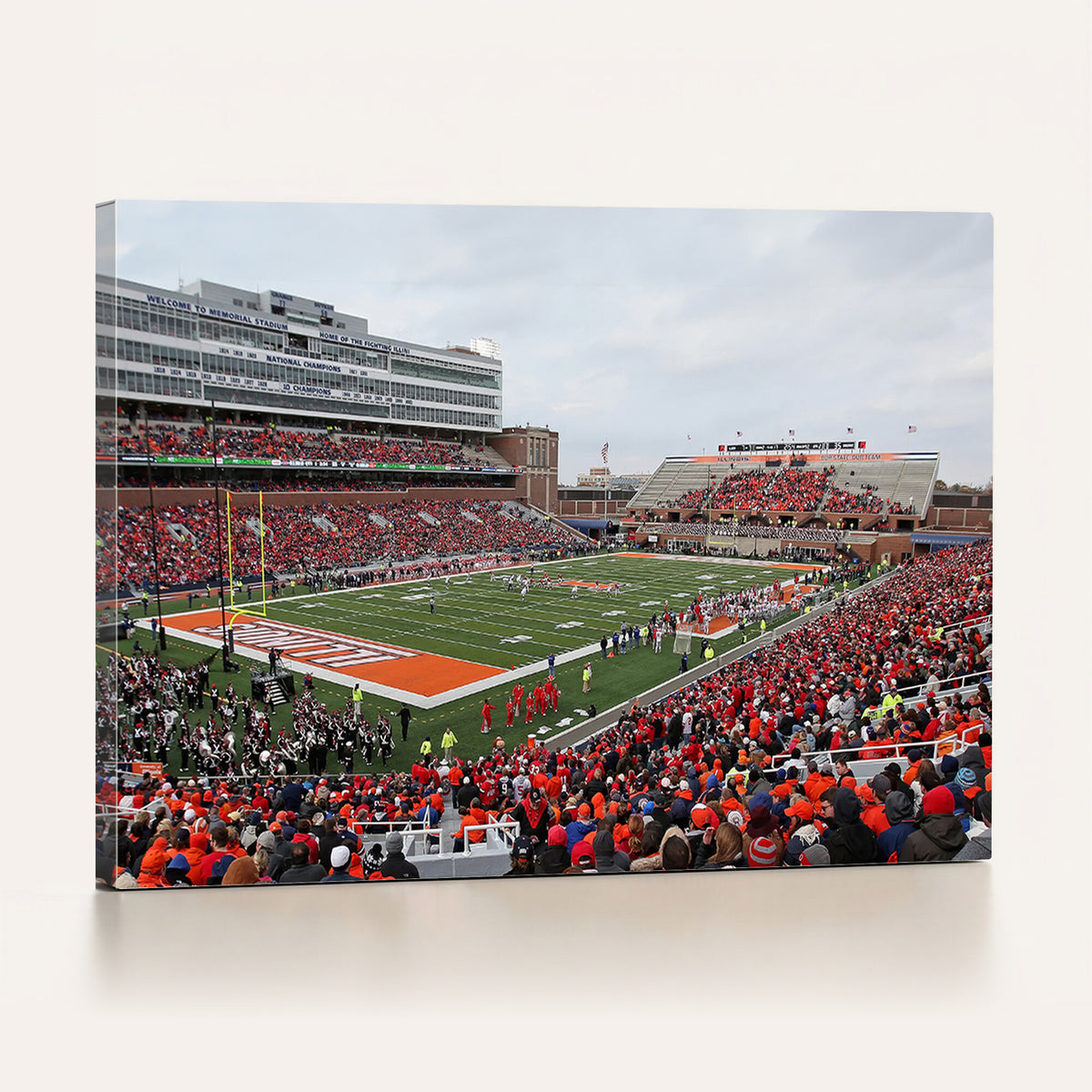 86851-MGV-CV-36X24 - University of Illinois Fighting Illini Football Team Print - Champaign Illinois Memorial Stadium