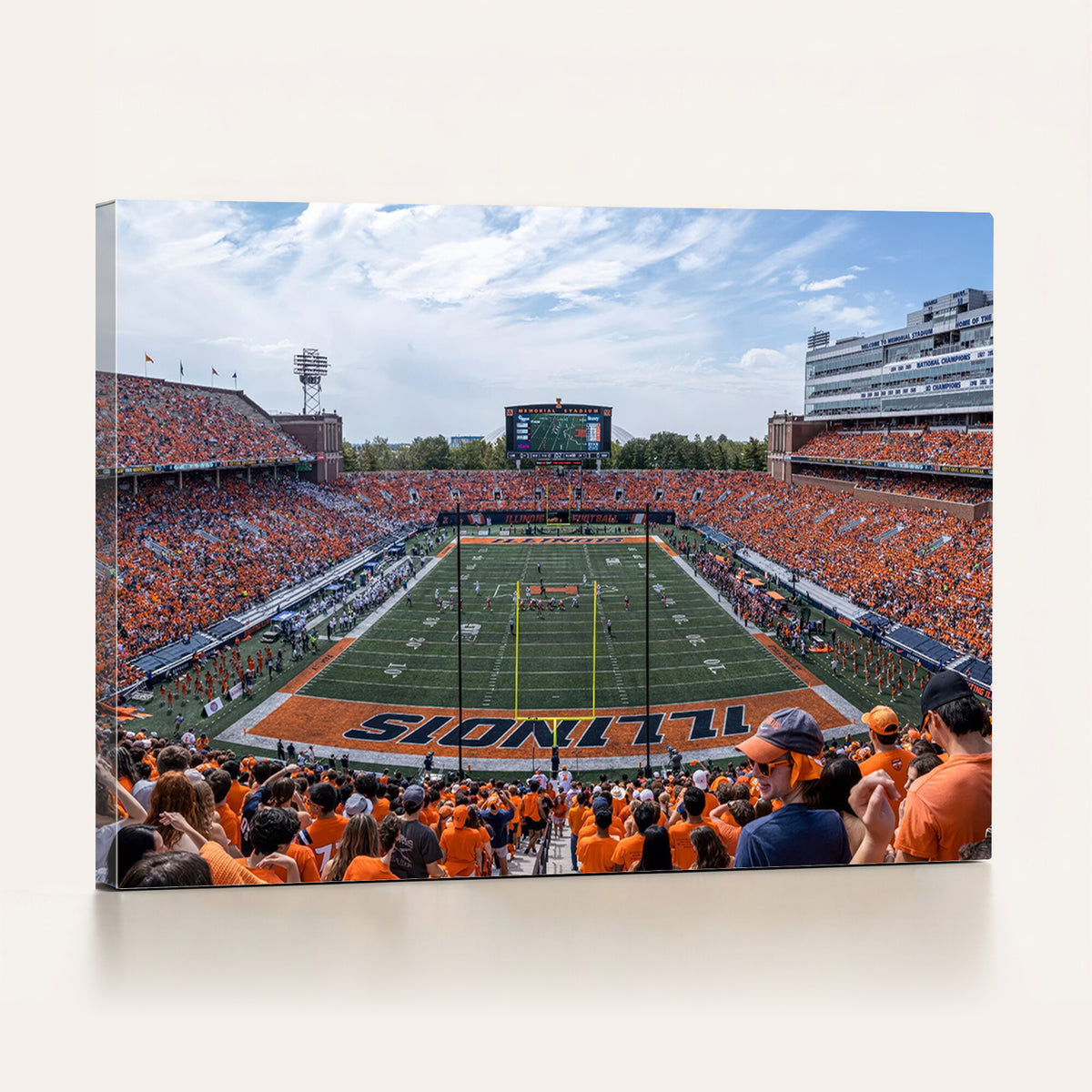 68701-MGV-CV-36X24 - University of Illinois Fighting Illini Football Team Print Canvas - Champaign Illinois Memorial