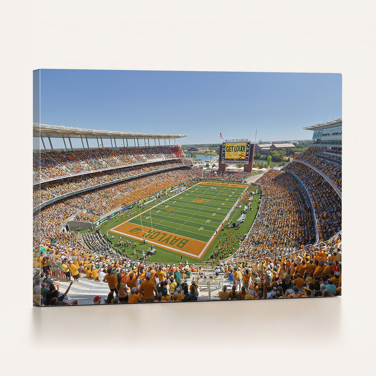 49912-MGV-CV-36X24 - Baylor University Bears Football Team Print - Waco McLane Stadium Wall Art Canvas Print