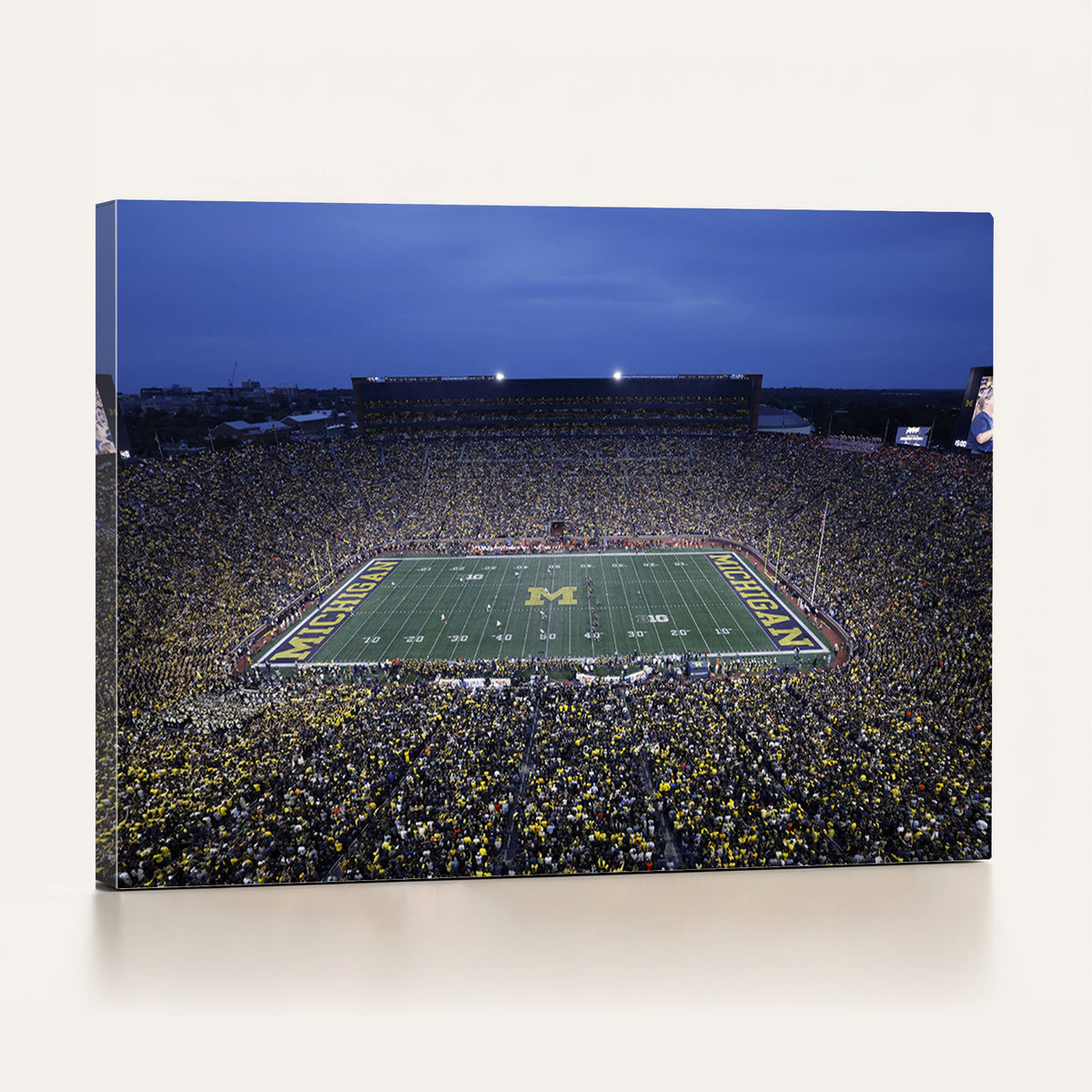 34202-MGV-CV-36X24 - University of Michigan Wolverines Football Team Print - Ann Arbor Michigan Stadium Wall Art Canvas