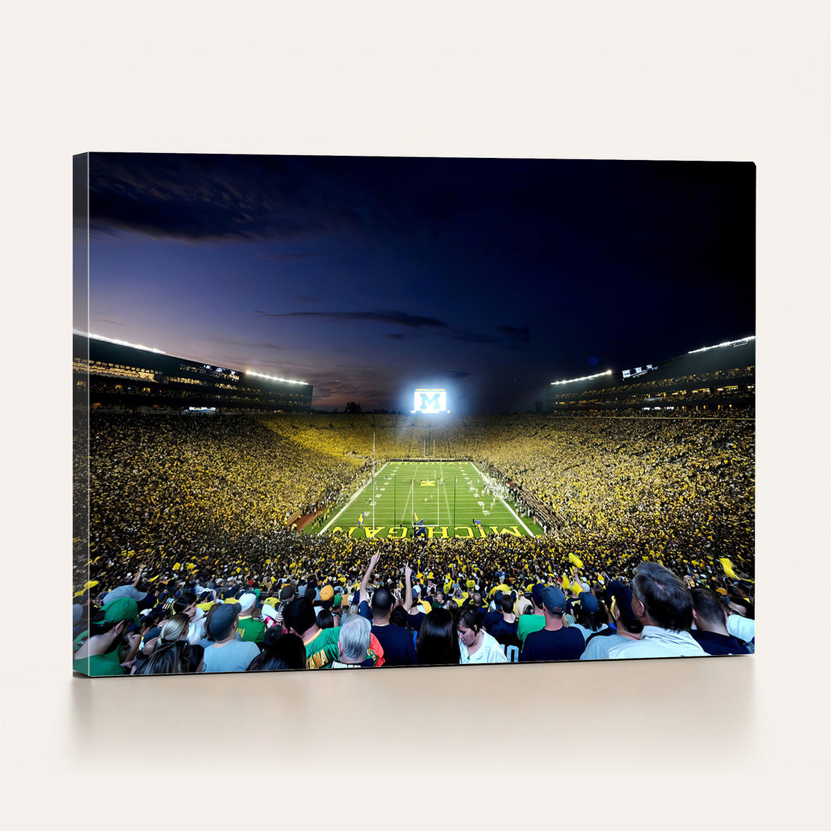 22115-MGV-CV-36X24 - University of Michigan Wolverines Football Team Print - Ann Arbor Michigan Stadium Canvas Print