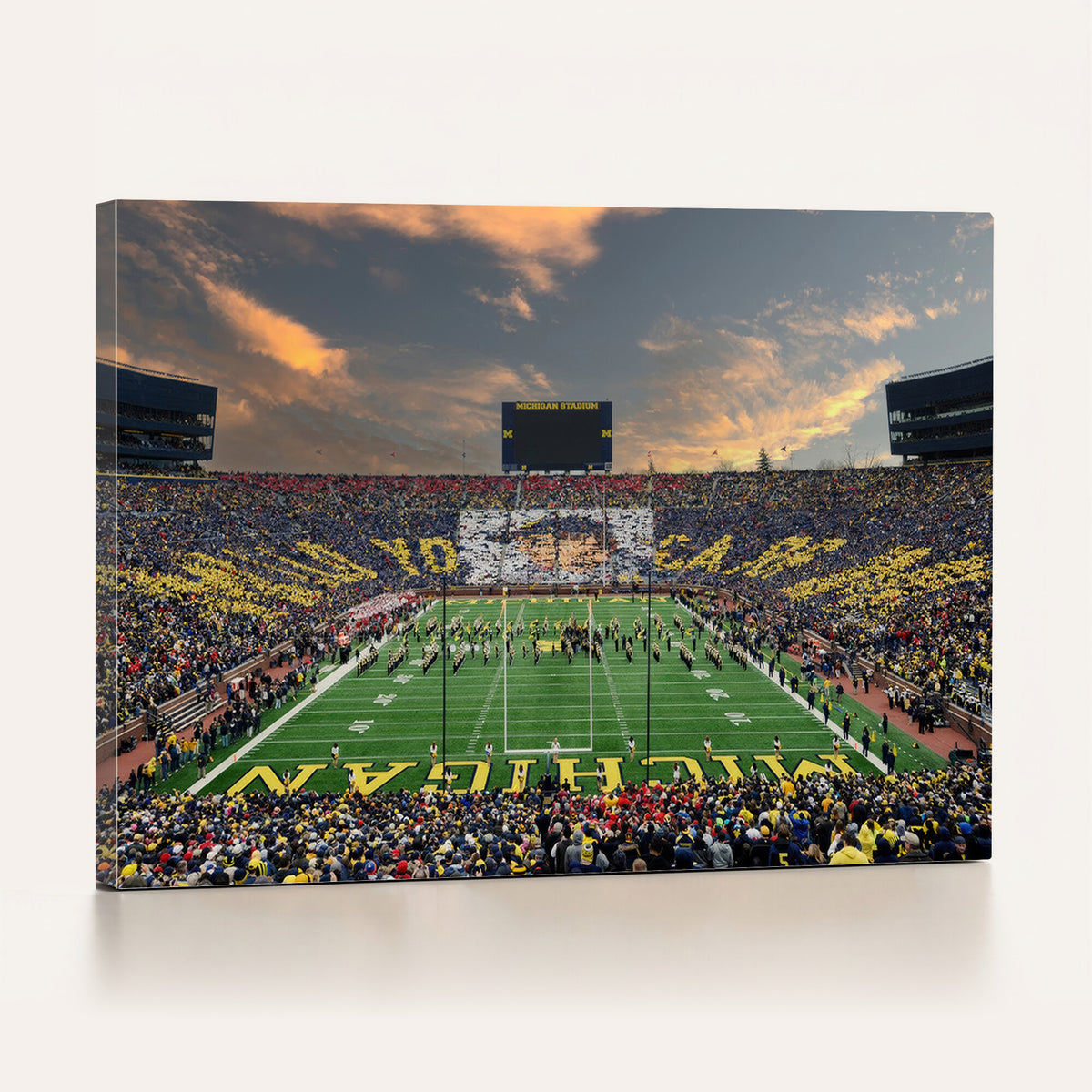 81843-MGV-CV-36X24 - University of Michigan Wolverines Print Canvas, Football Team Print - Ann Arbor Michigan Stadium