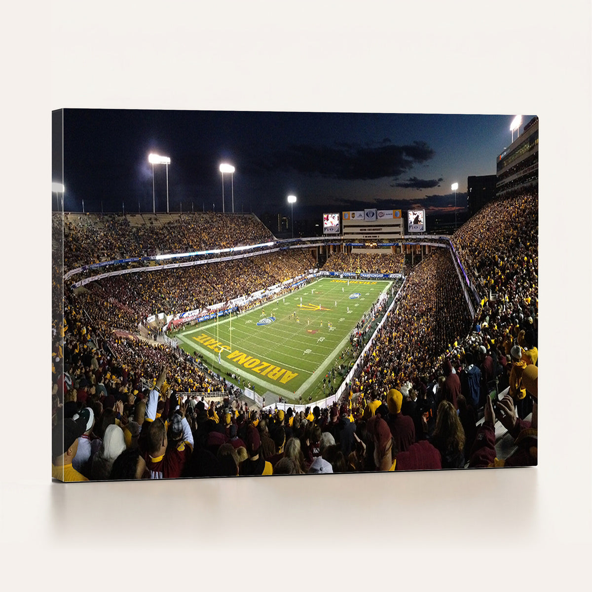 75716-MGV-CV-36X24 - ASU Sun Devils Football Team Print Canvas - Phoenix Mountain America Stadium Wall Art Canvas Print
