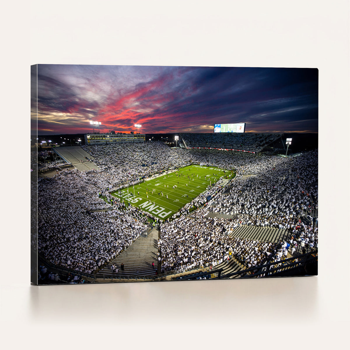 37304-MGV-CV-36X24 - Penn State Nittany Lions Football Team Print - University Park Beaver Stadium Art Canvas Print