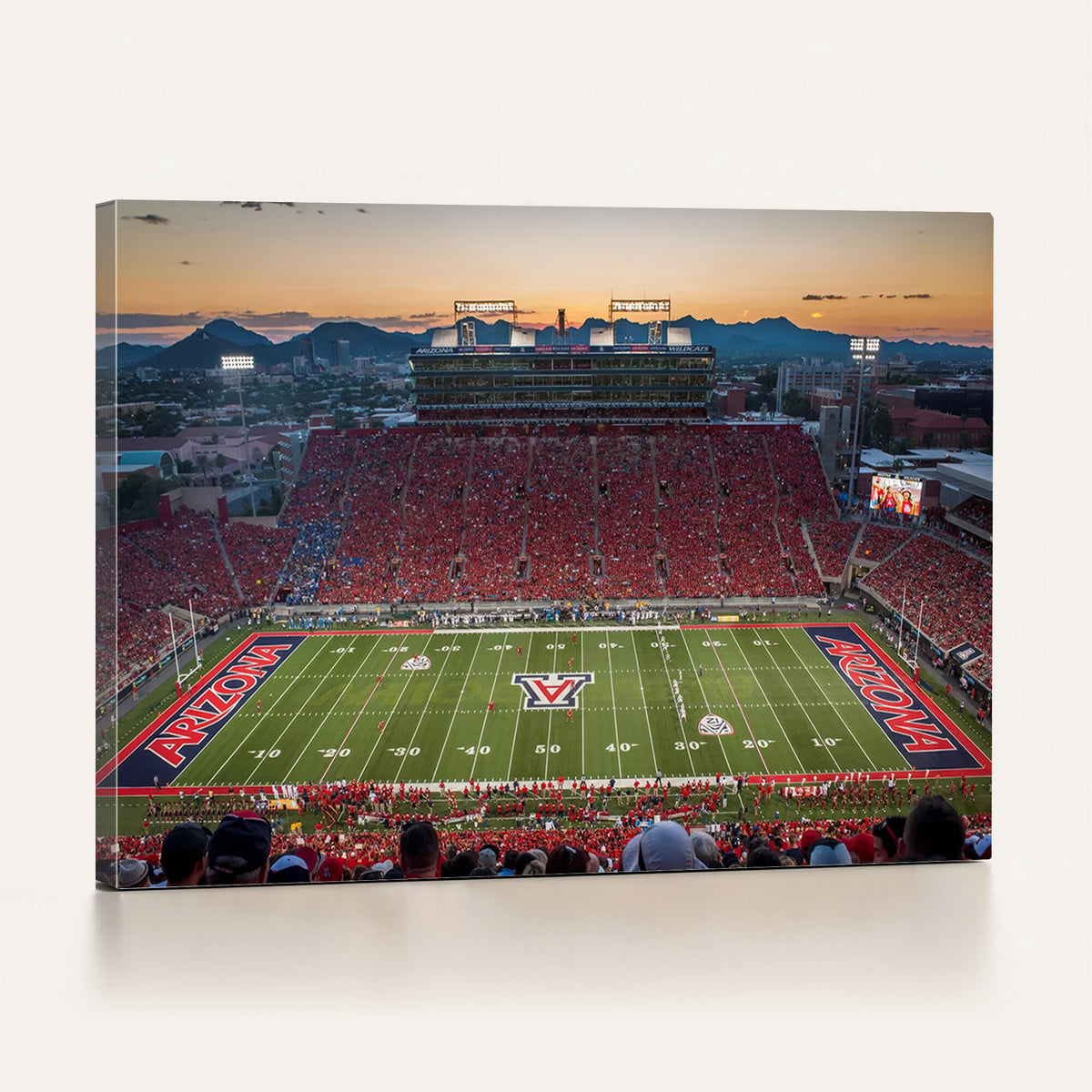45563-MGV-CV-36X24 - Arizona Wildcats Football Team Print - Tucson Arizona Stadium Wall Art Canvas Print